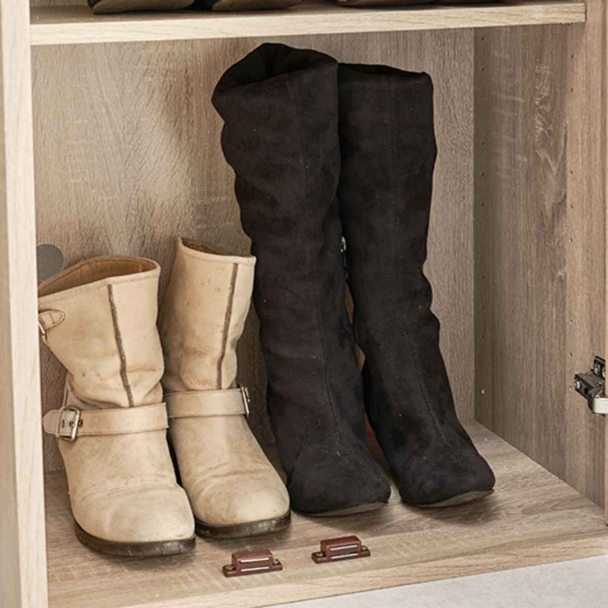 HAGiHARA（萩原） シューズボックス 幅89cm 最大28足収納可能 木目