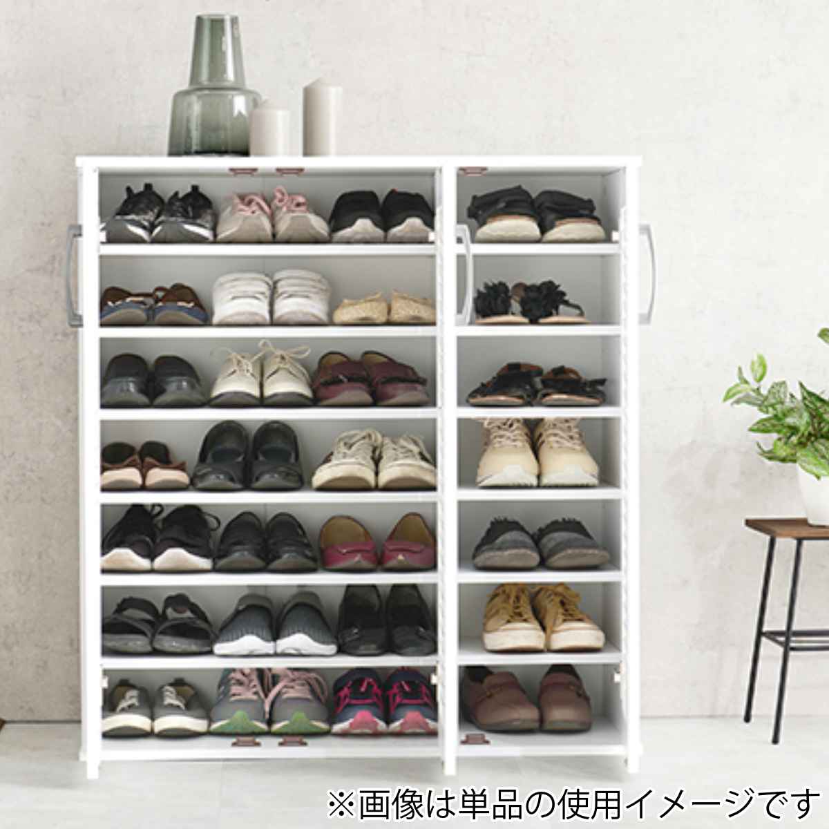 HAGiHARA（萩原） シューズボックス 幅89cm 2点セット 最大56足収納