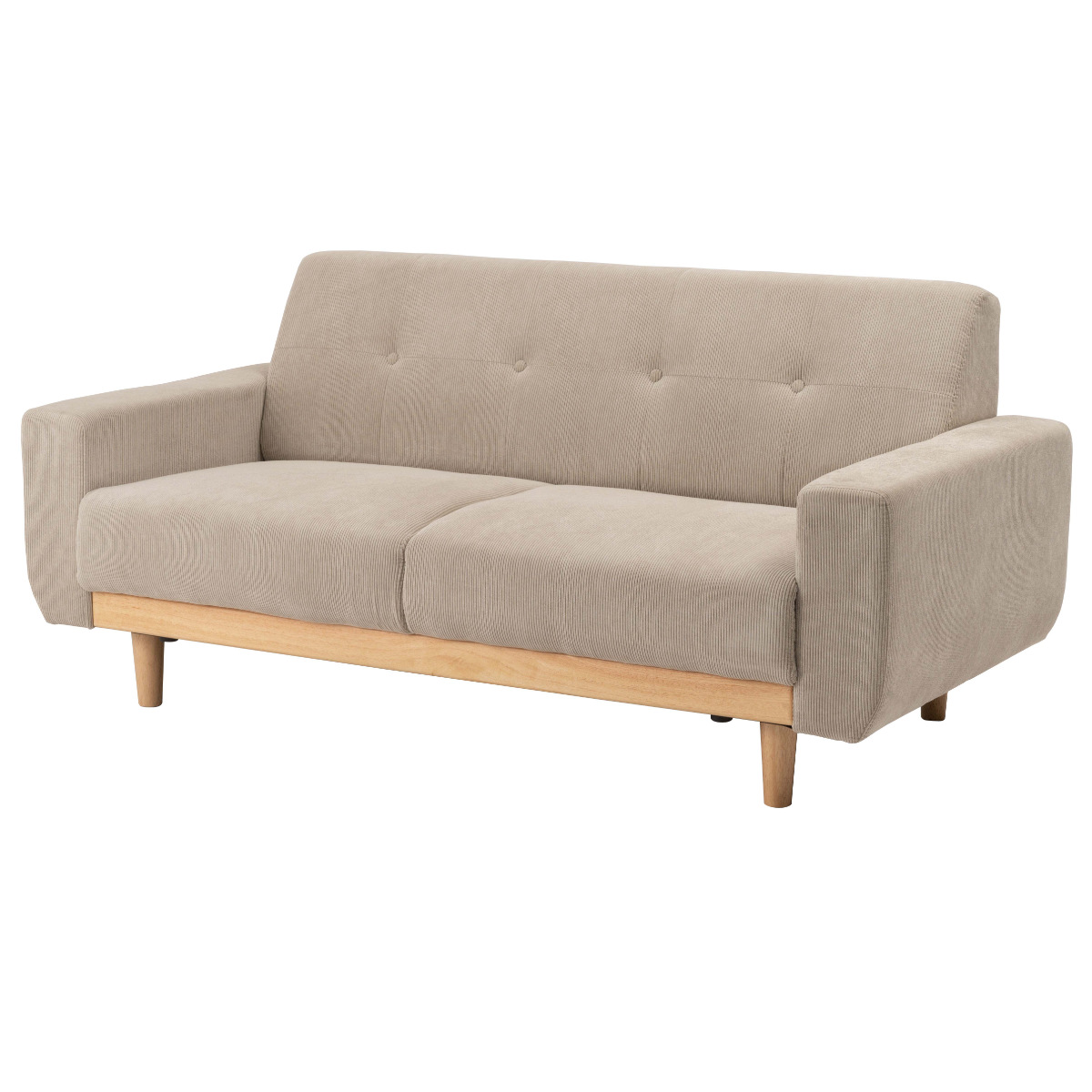 東谷 ソファ 2人掛け 幅160cm コーデュロイ 脚取り外し可能 （ 開梱