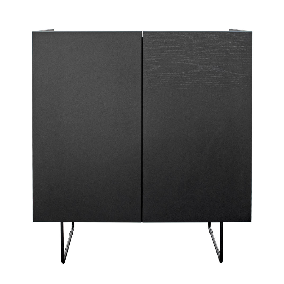 サイドボード 2枚扉 漆黒デザイン DERNO 日本製 幅75cm （ デルノ 収納 棚 ラック 窓下 リビング 完成品 ）_9
