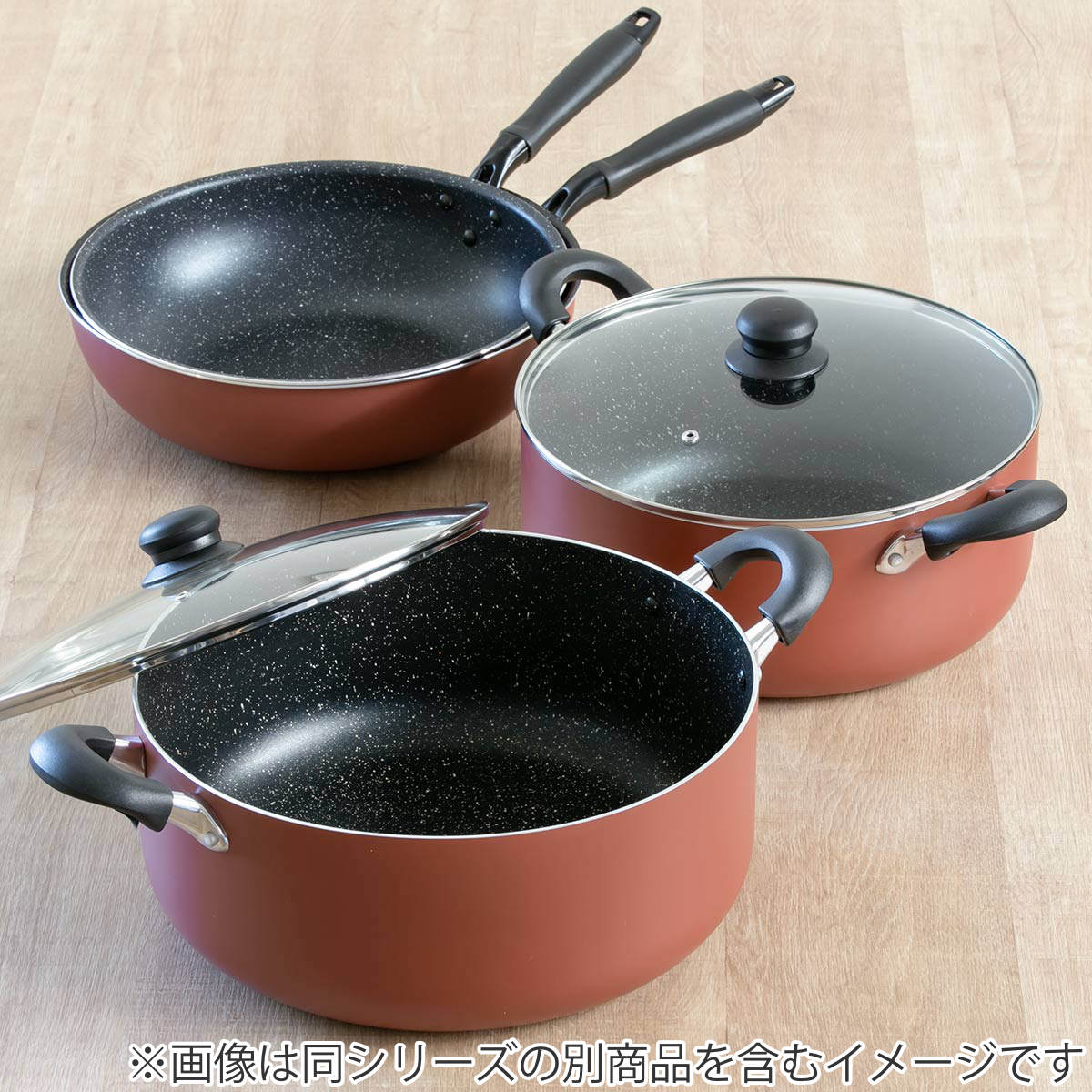 両手鍋 30cm IH対応 マーブル 大きな鍋 （ ガス火対応 鍋 両手なべ