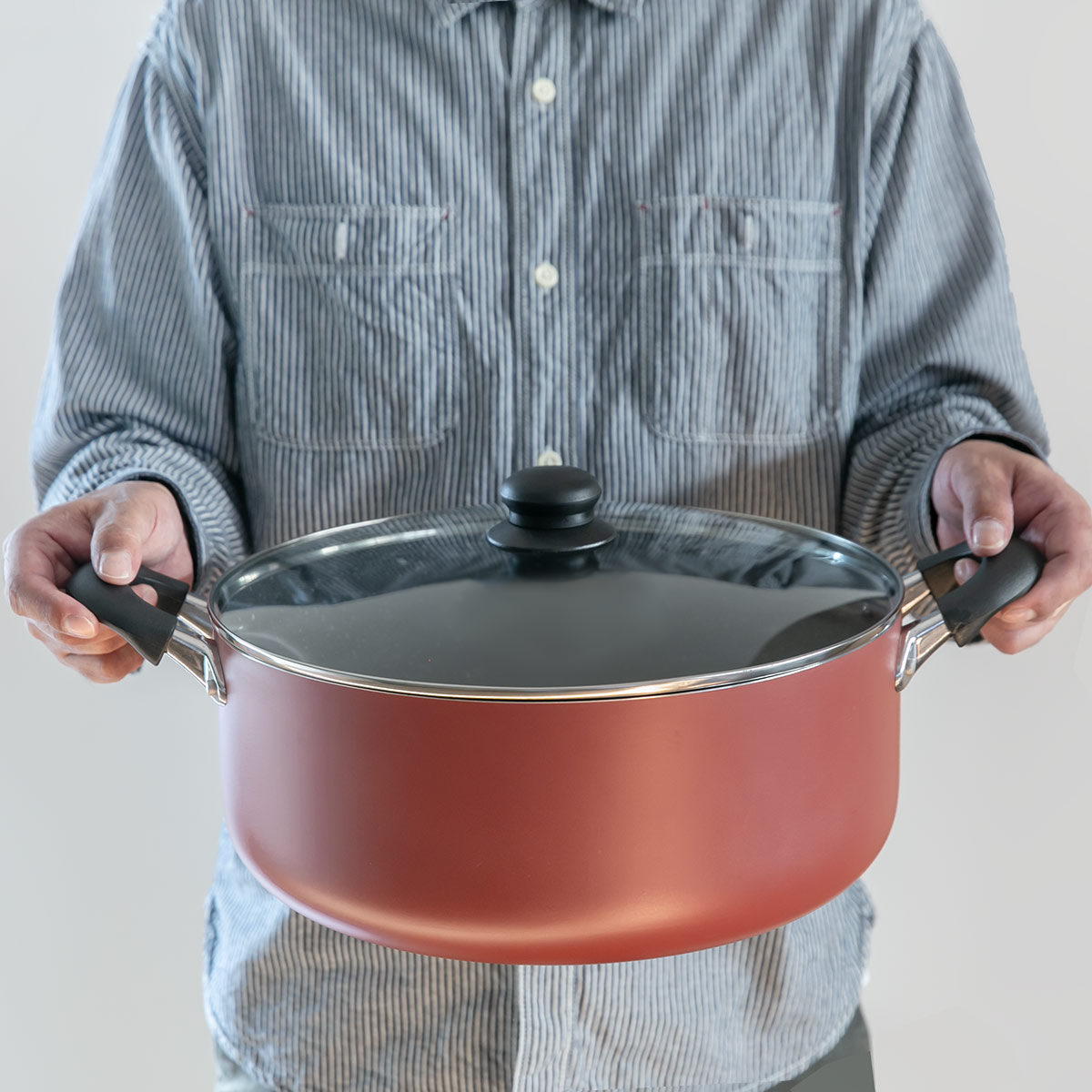 両手鍋 32cm IH対応 マーブル 大きな鍋 （ ガス火対応 鍋 両手なべ