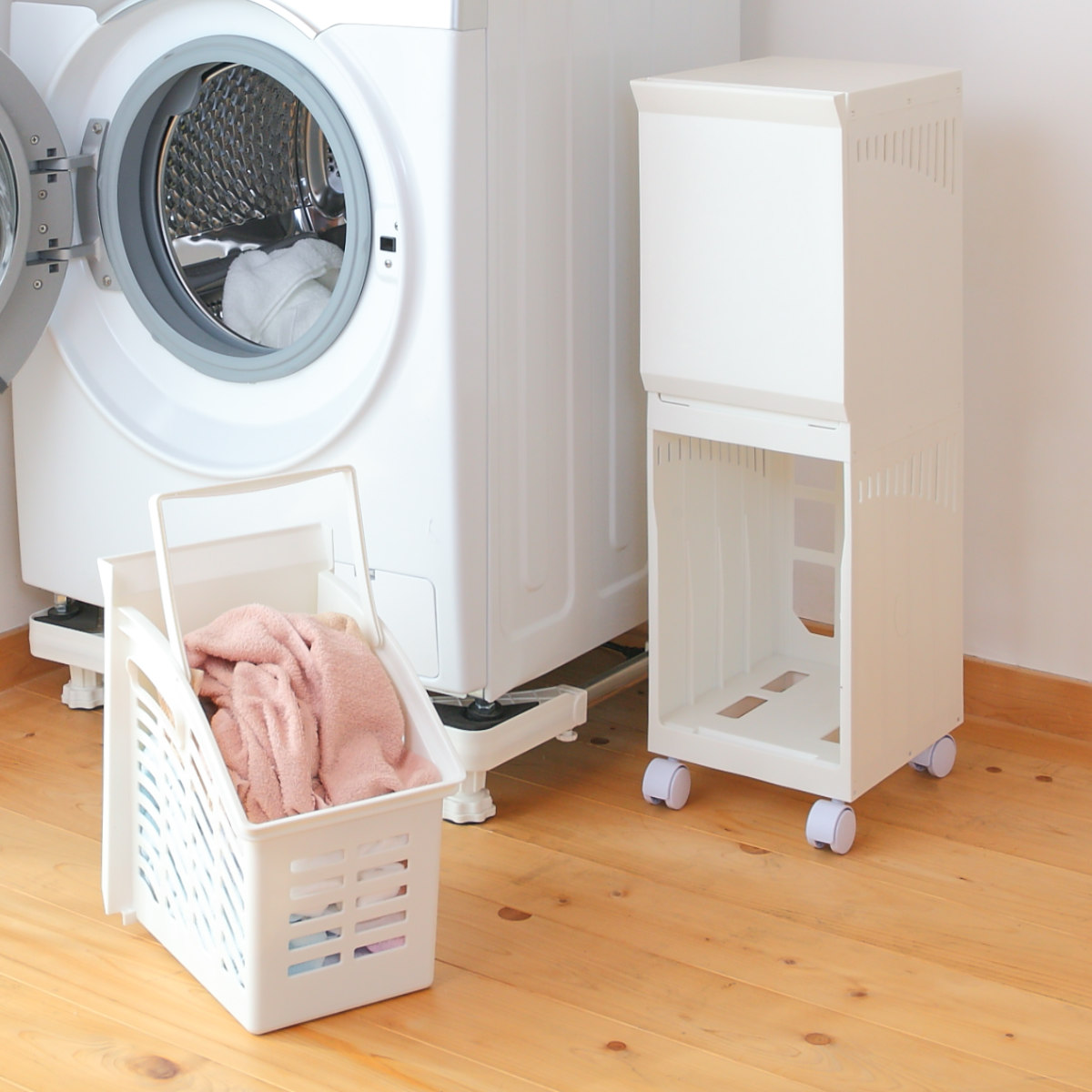 平和工業 ランドリーボックス Clevan Half 2段 ランドリーラック 洗濯