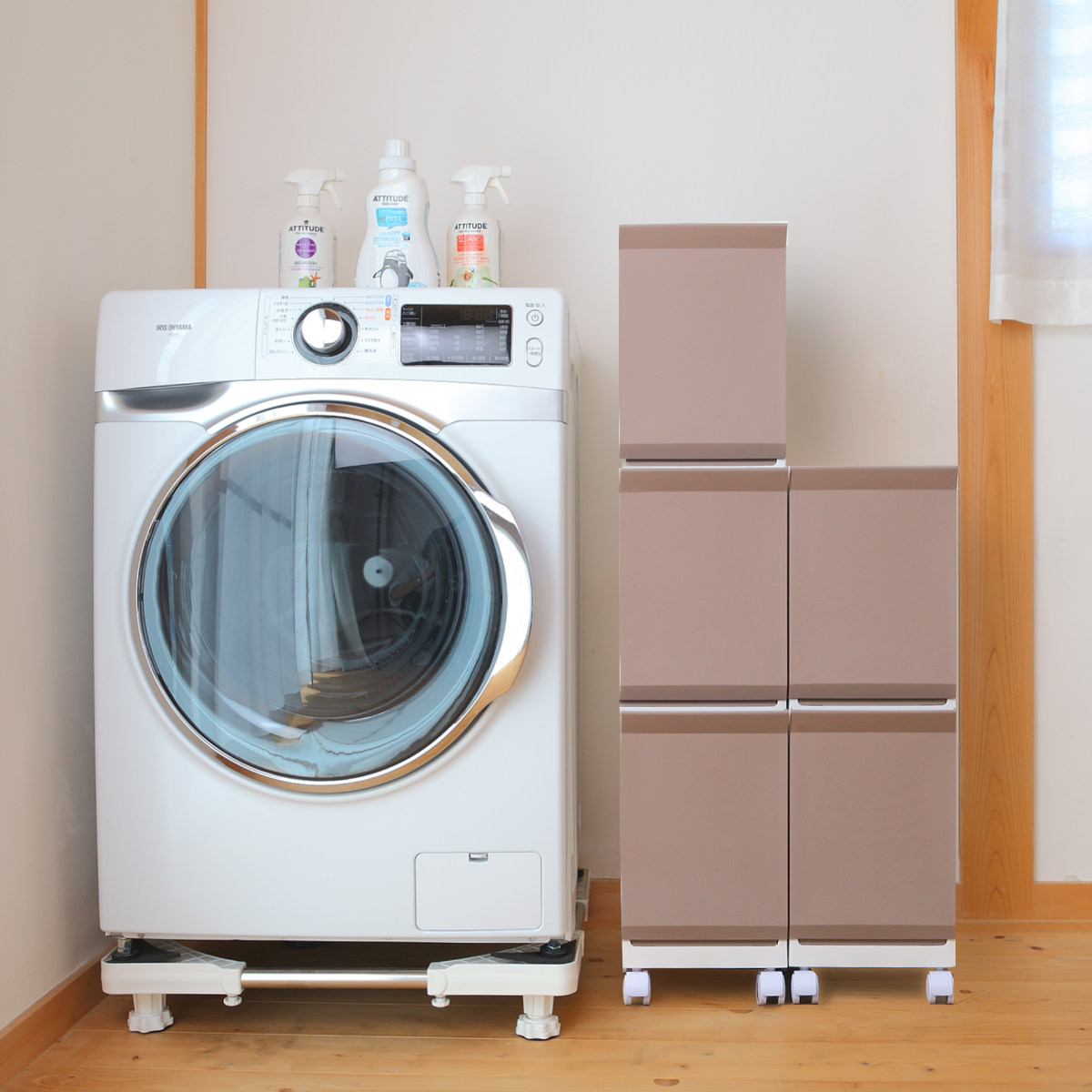 平和工業 ランドリーボックス Clevan Half 2段 ランドリーラック 洗濯