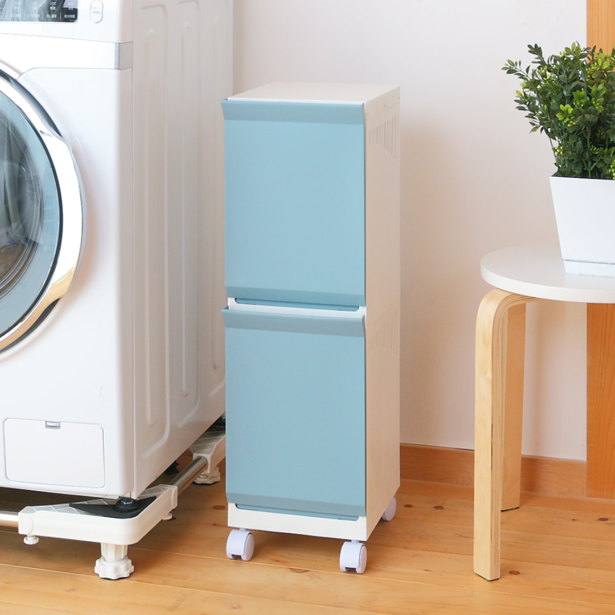 平和工業 ランドリーボックス Clevan Half 2段 ランドリーラック 洗濯