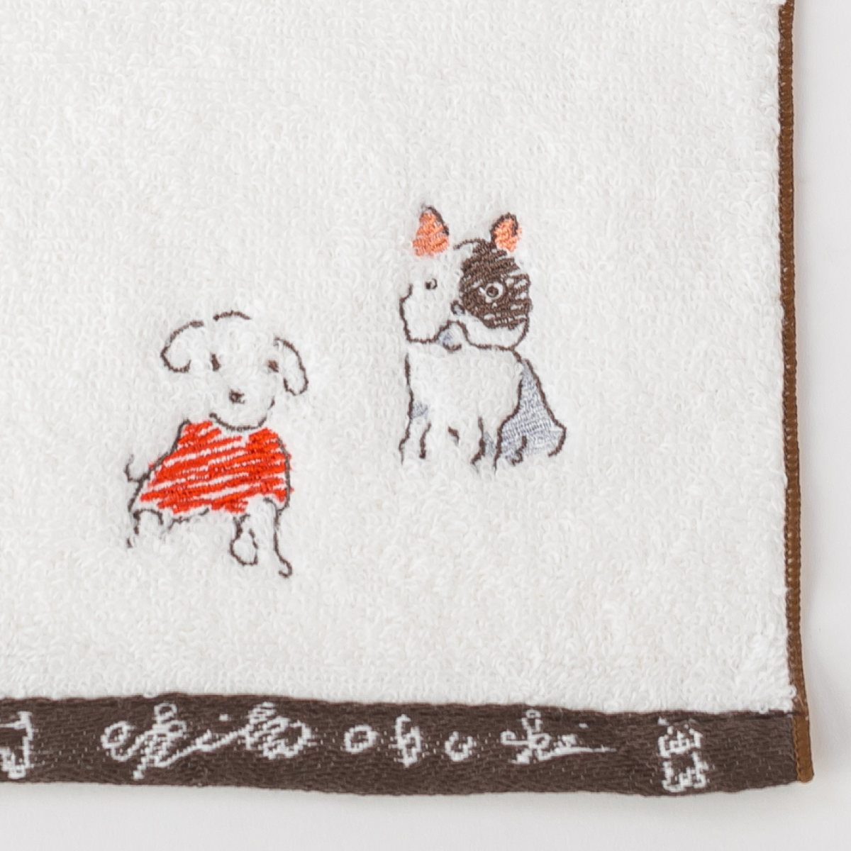 ミニタオル 25×25cm 日本製 Wonderful World by obuchi わんぱくわんこ