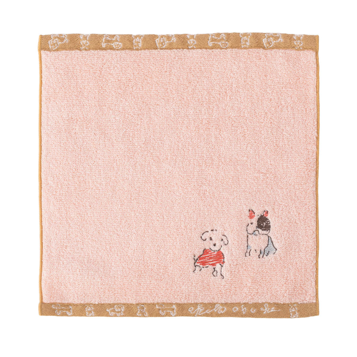 ミニタオル 25×25cm 日本製 Wonderful World by obuchi わんぱくわんこ