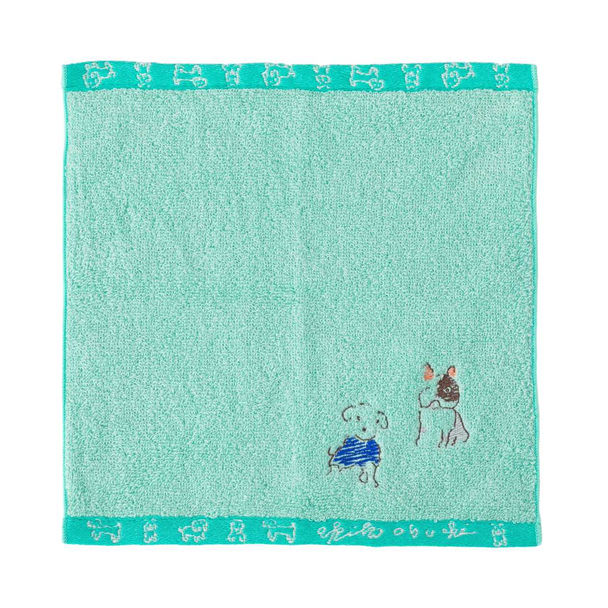 ミニタオル 25×25cm 日本製 Wonderful World by obuchi わんぱくわんこ