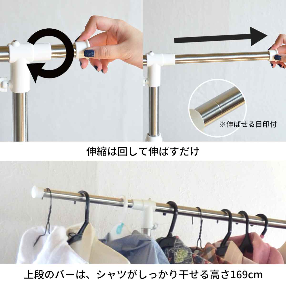B.Bファニシング 物干し 室内 コンパクト ワンタッチ収納洗濯物干し
