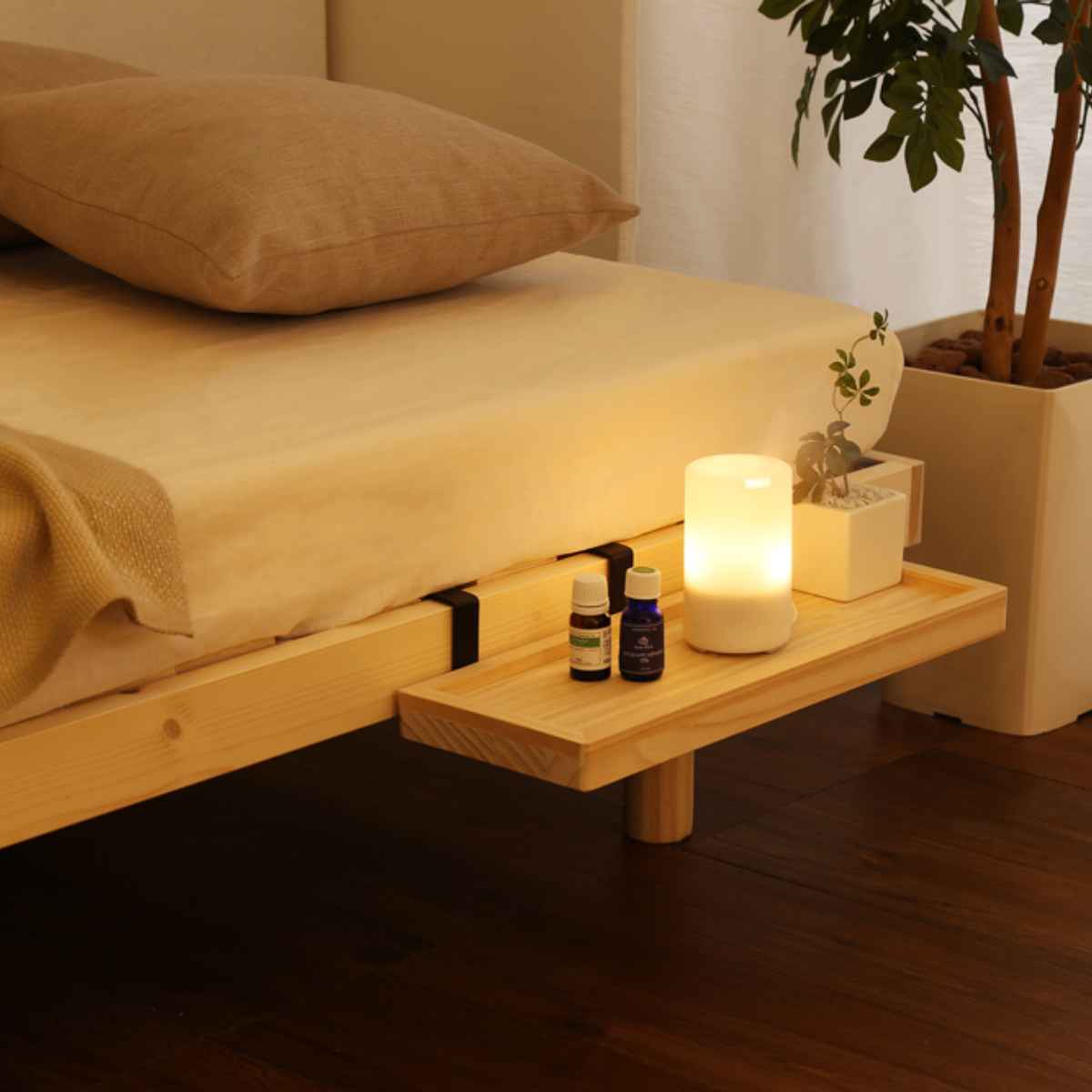 lilitta すのこベッド宮セット シングル 簡易宮セット パイン材高さ3段階調整脚付きすのこベッド（シングル