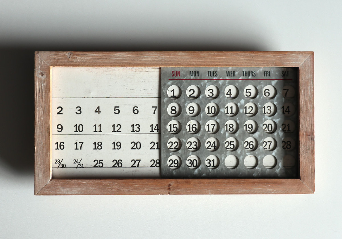 万年カレンダー WOODEN PERPETUAL CALENDAR MINI 掛け置き両用