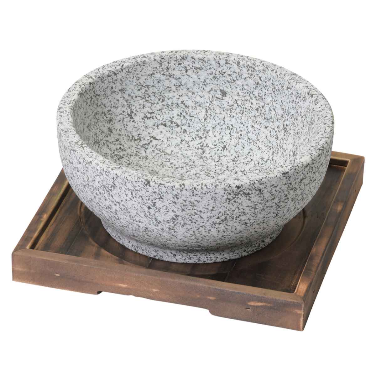 パール金属 ビビンバ鍋 置台付き 16cm 韓味家 天然石 （ ガス火