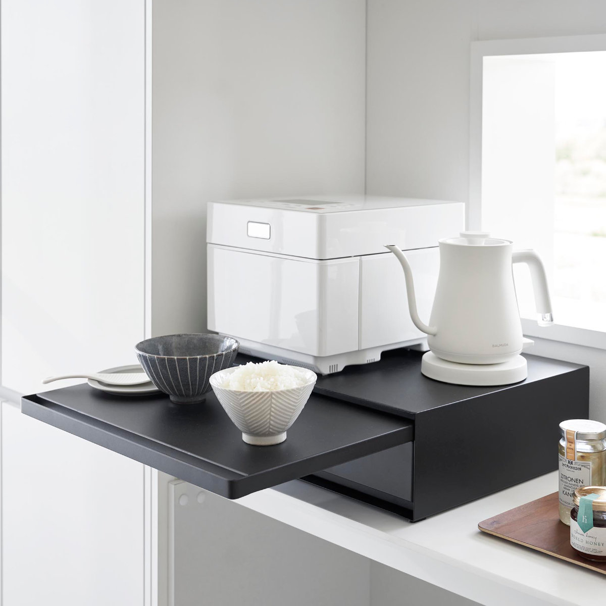 tower 特典付き 山崎実業 ツーウェイ キッチン家電下引き出し