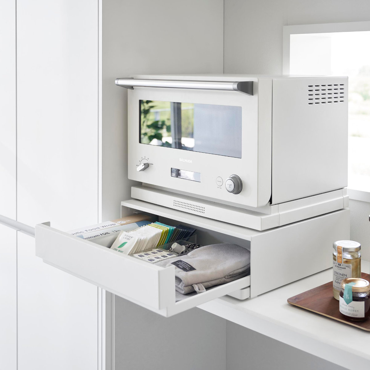 tower 山崎実業 ツーウェイ キッチン家電下引き出し＆スライドテーブル