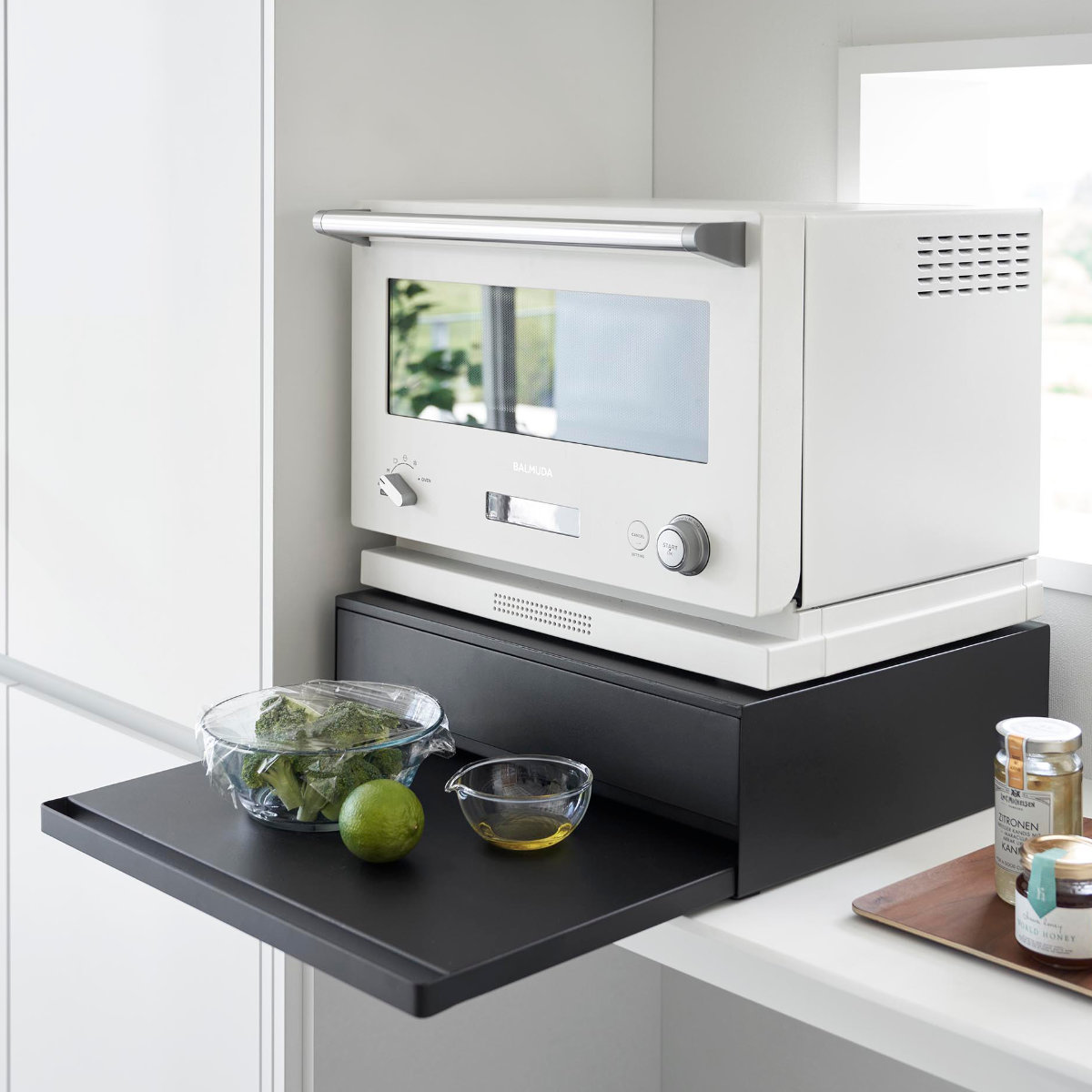 tower 山崎実業 ツーウェイ キッチン家電下引き出し＆スライドテーブル