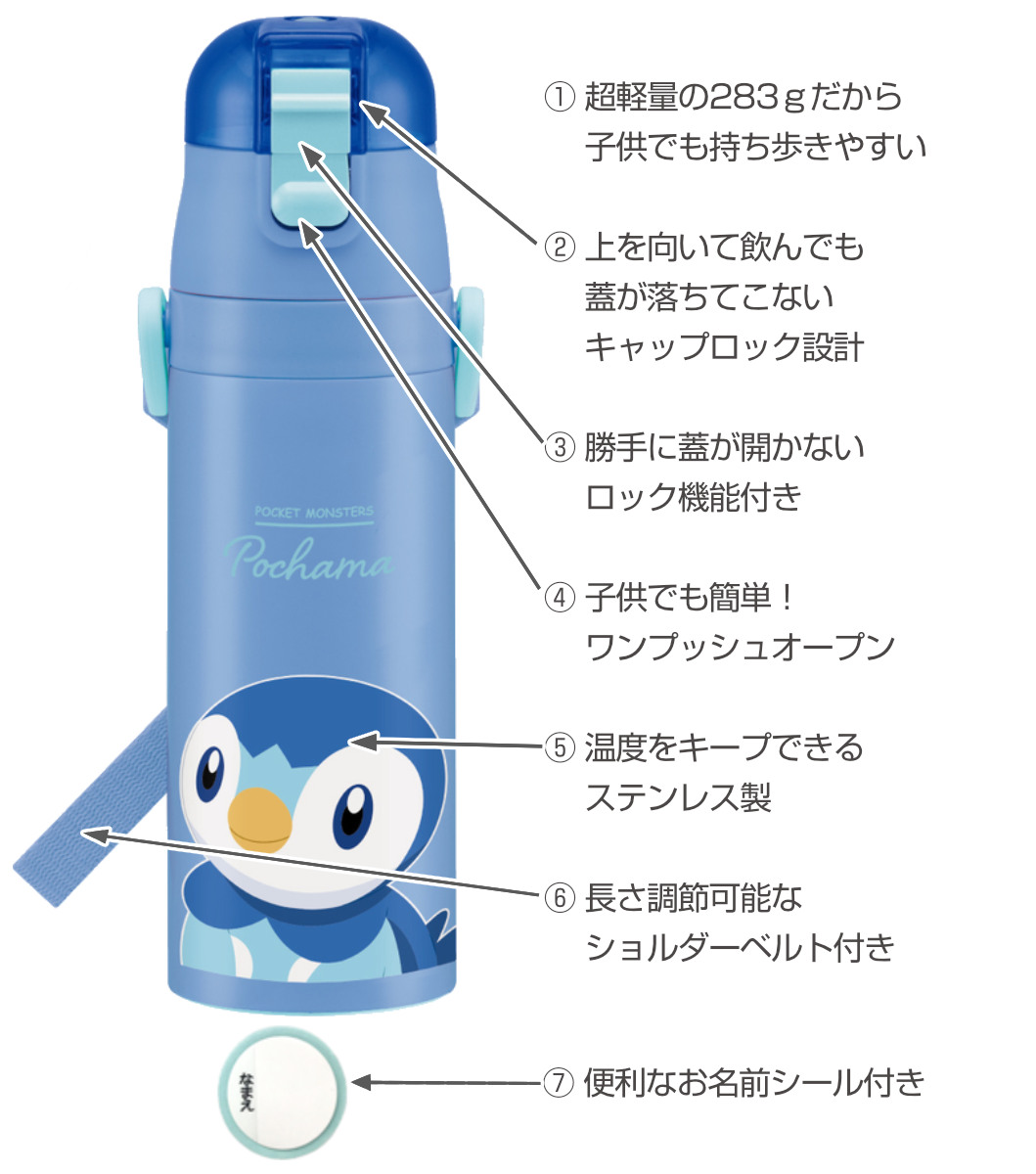 スケーター 水筒 470ml 超軽量ダイレクトボトル ポケモン （ ゲンガー