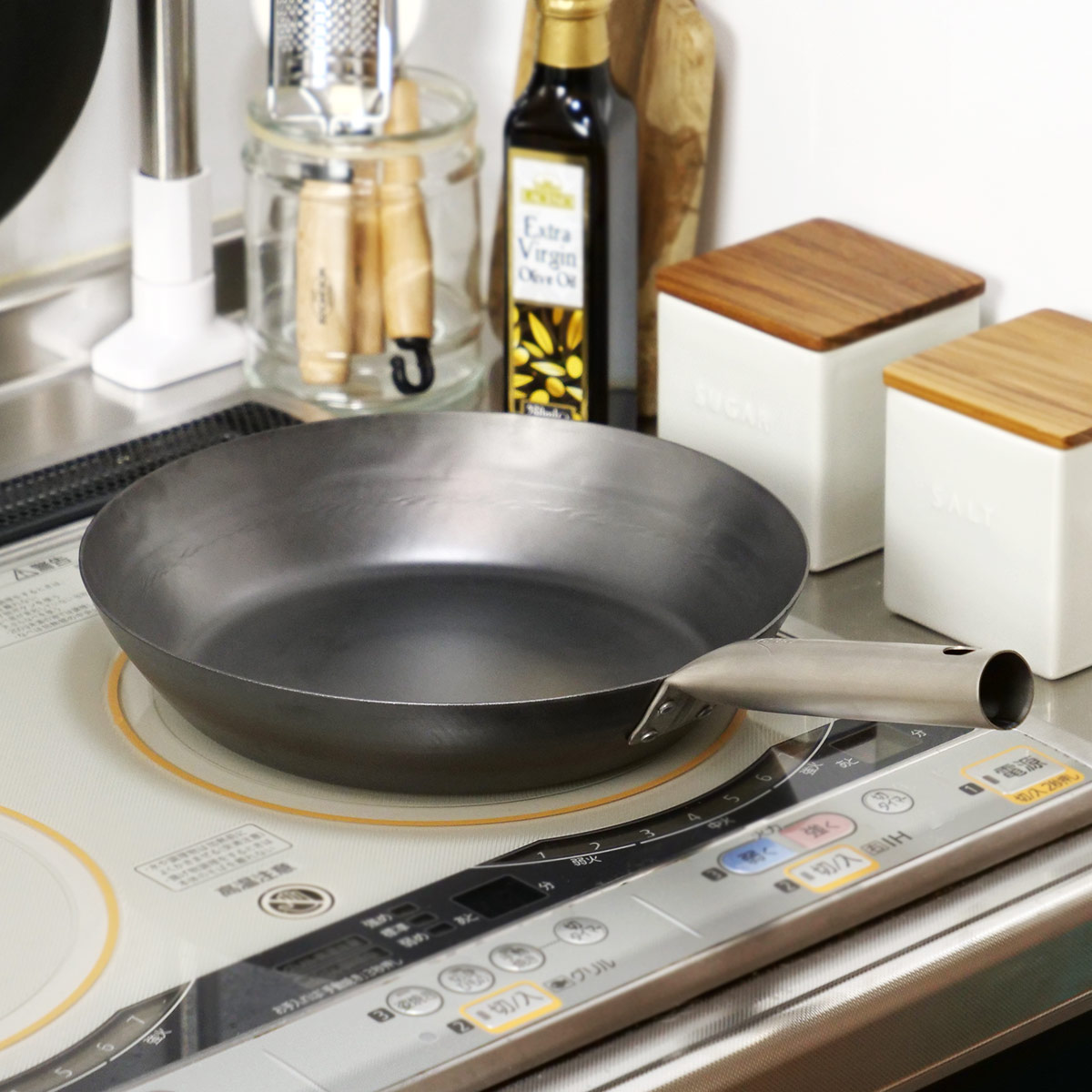 鉄フライパン 28cm チタン柄 HANAKO 打出し 2.3mm 日本製 （ IH対応