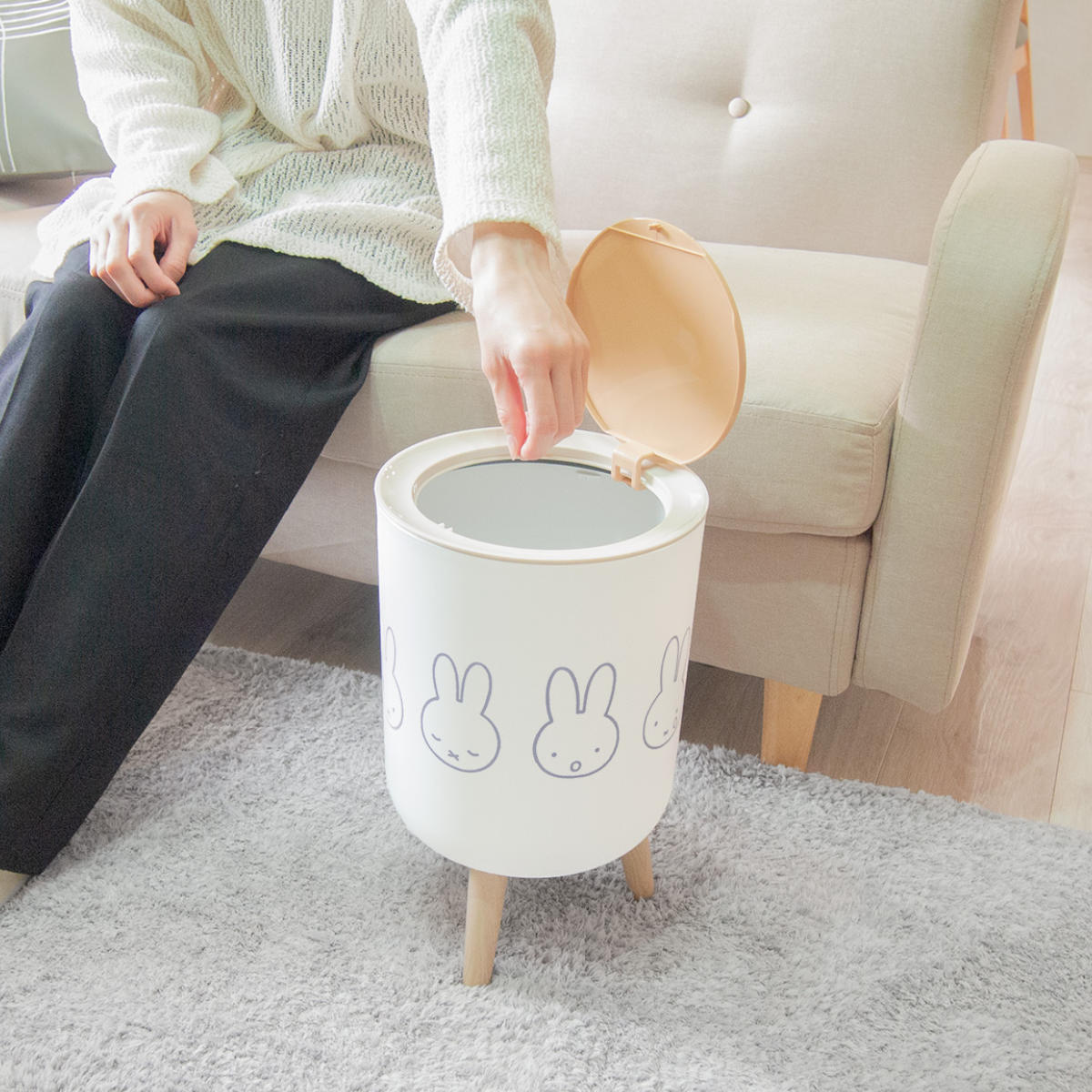オカトー ゴミ箱 7L ミッフィー 小物入れ兼ダストボックス （ ごみ箱 7