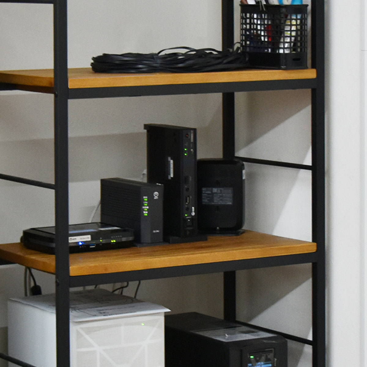 B.Bファニシング オープンラック 2段 ヴィンテージ調 天然木棚板 幅