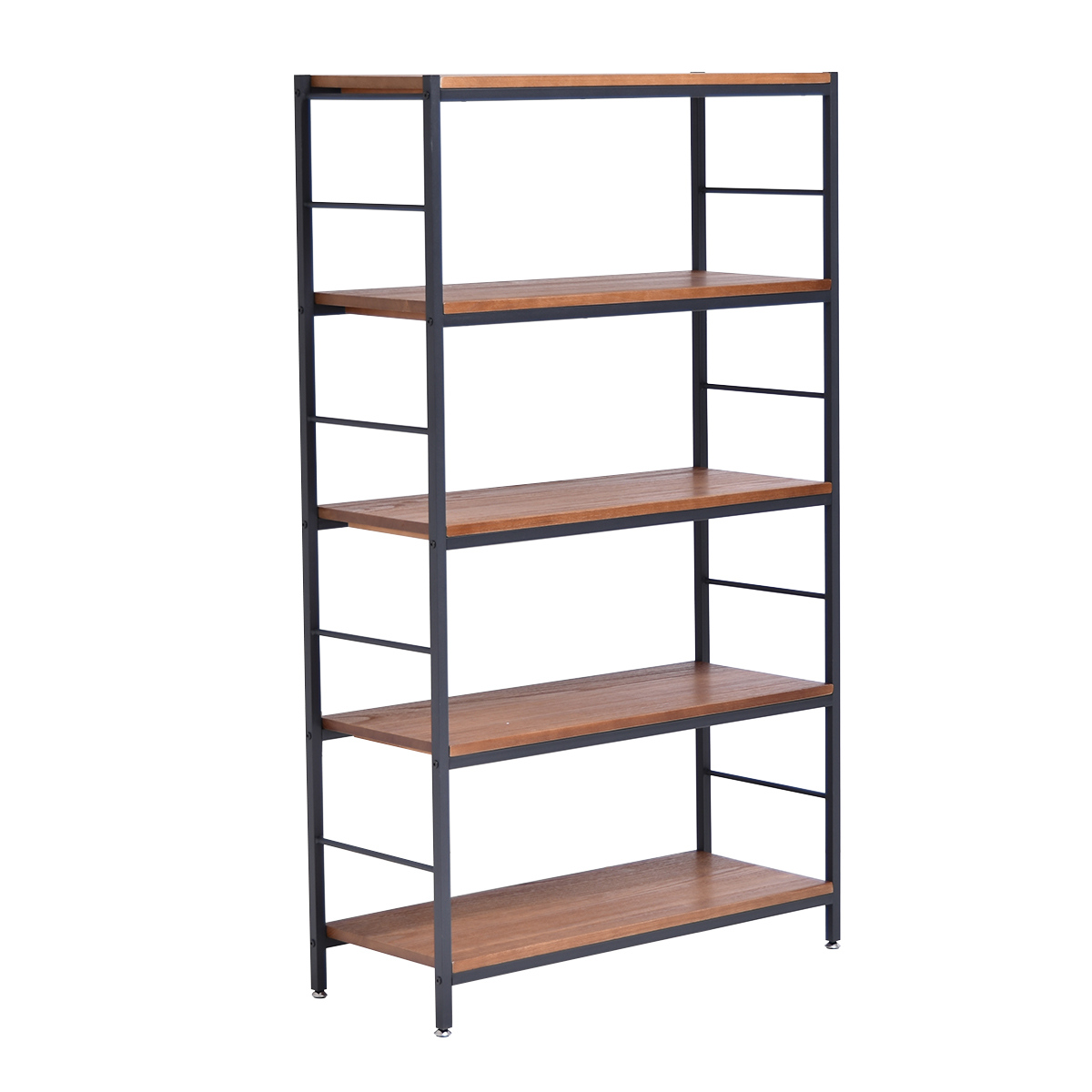 B.Bファニシング オープンラック 5段 ヴィンテージ調 天然木棚板 幅