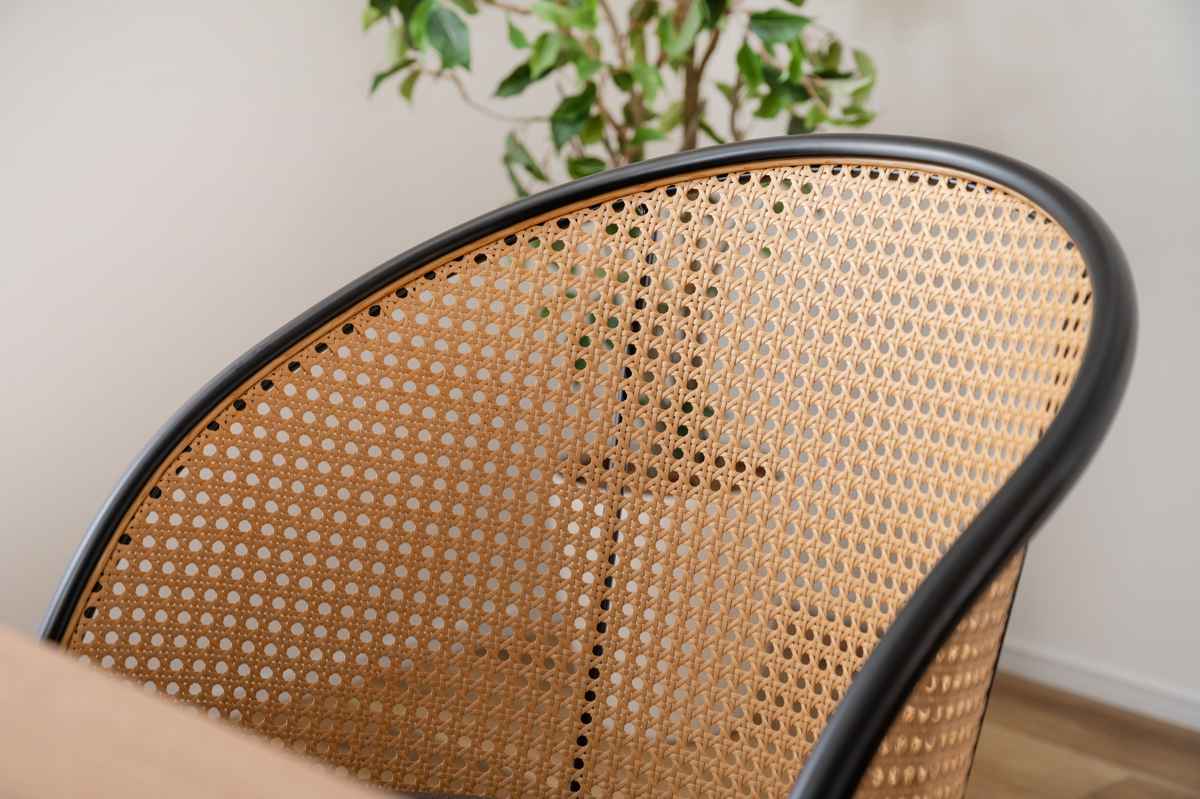 東谷 ダイニングチェア ラタン調 セミサークル 座面高46cm （ 椅子