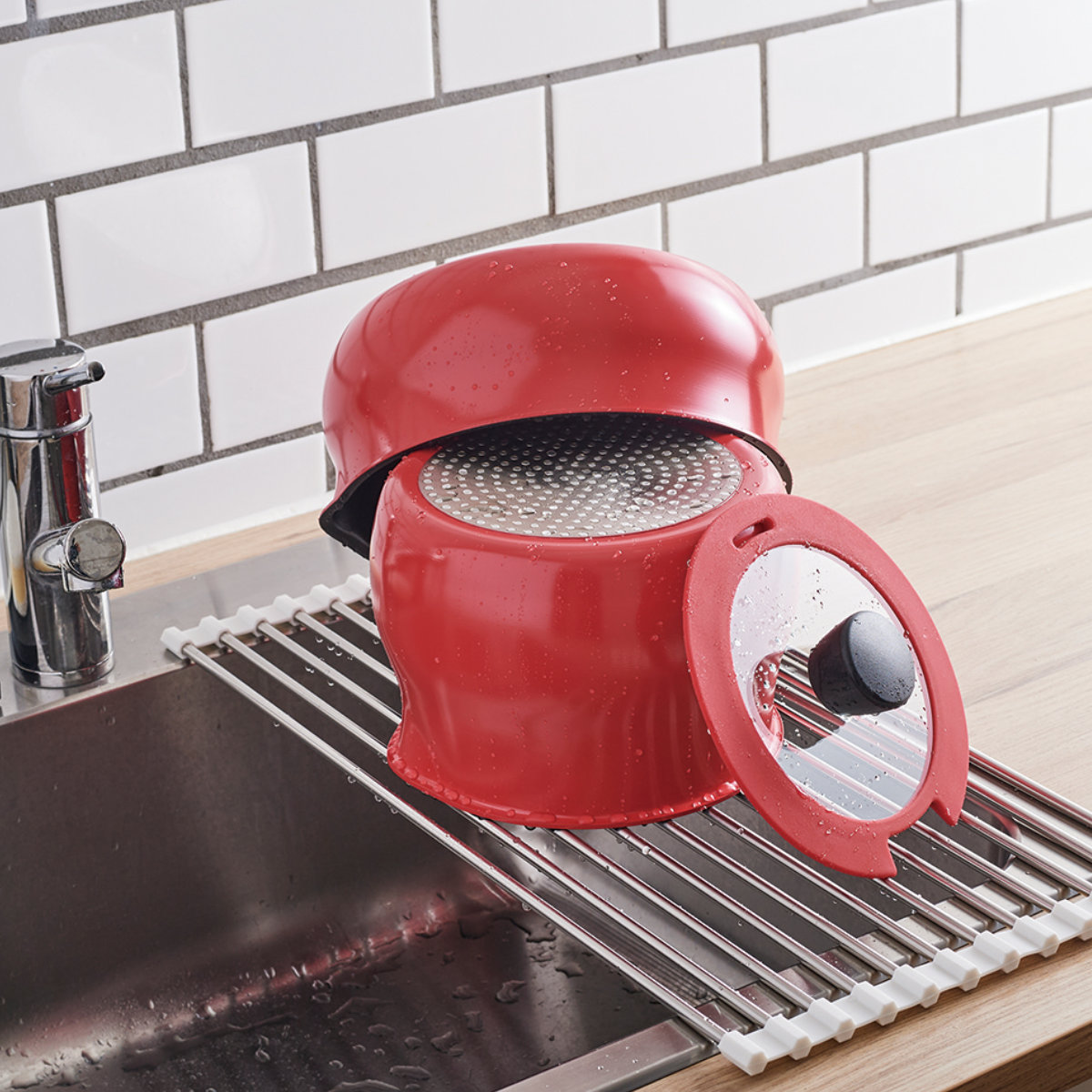 ToMay マルチポット L 4点セット IH対応 Tomay 蓋付き 着脱ハンドル