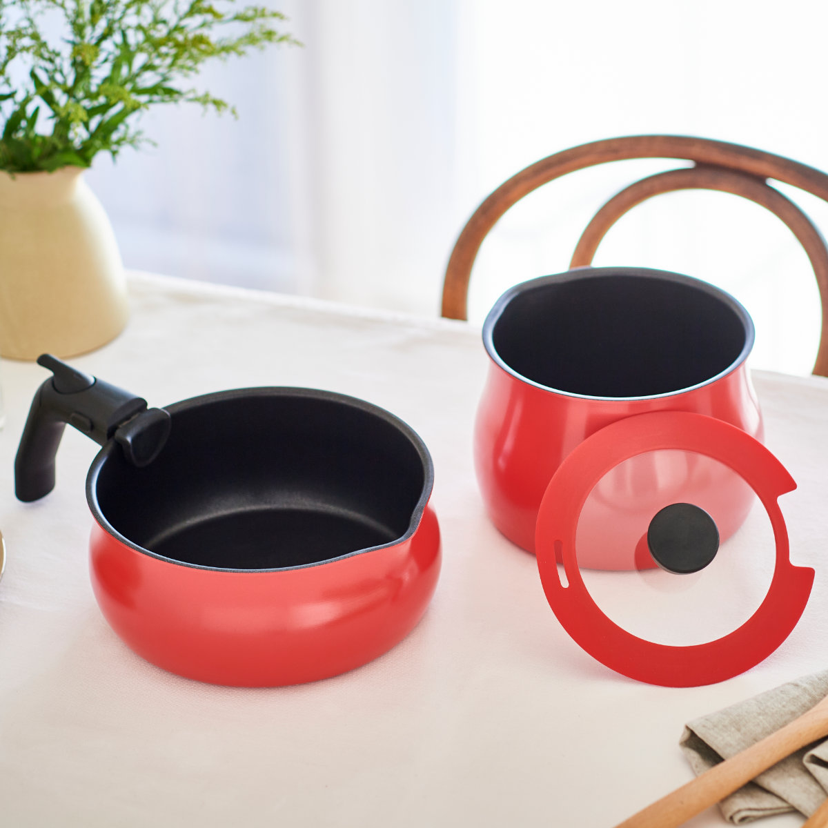 ToMay マルチポット L 4点セット IH対応 Tomay 蓋付き 着脱ハンドル