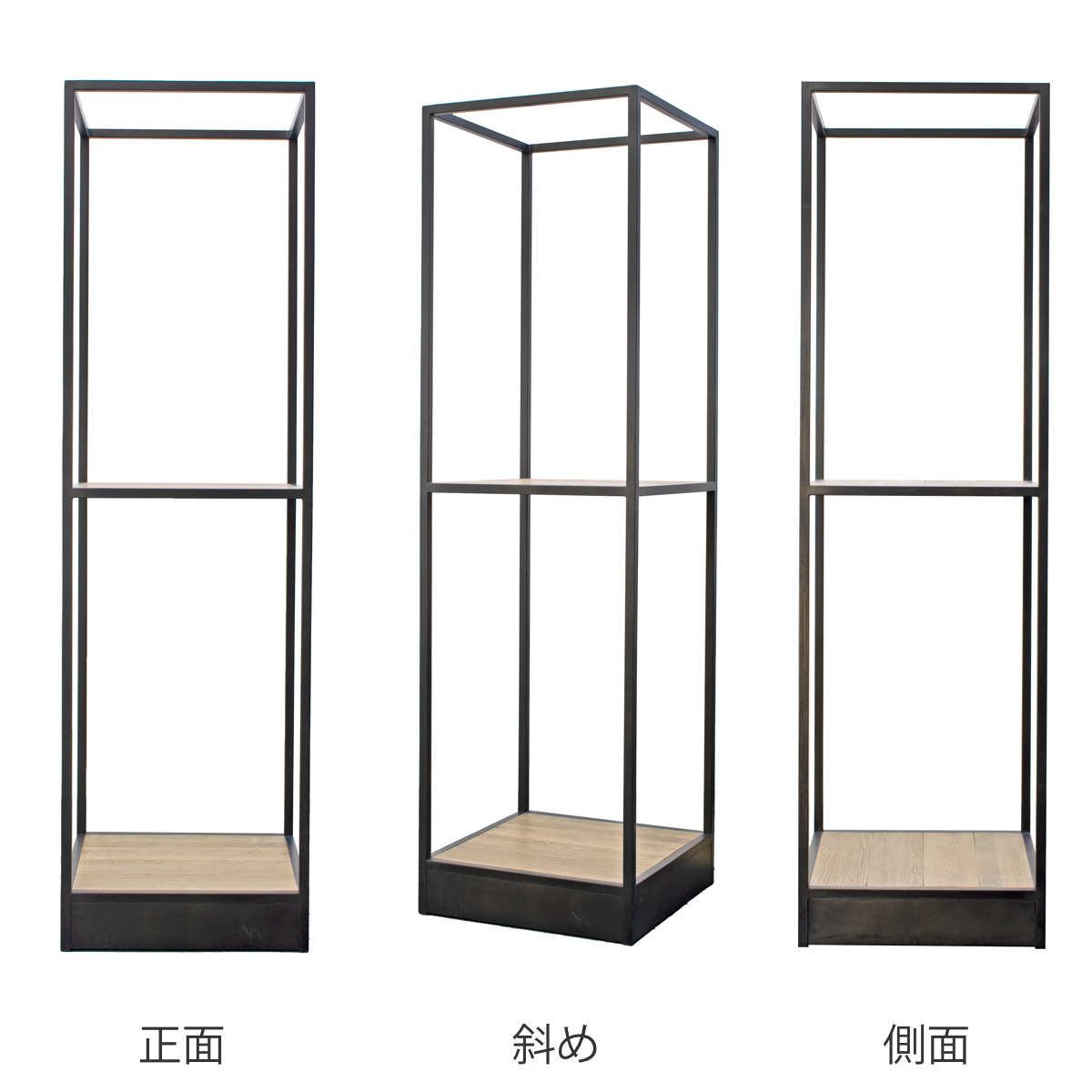ディスプレイシェルフ 2段 オープンタイプ オーク古材風 幅60cm （ 開梱設置 ディスプレイ シェルフ 棚 ラック 飾り棚 二段 古材風 ）_1