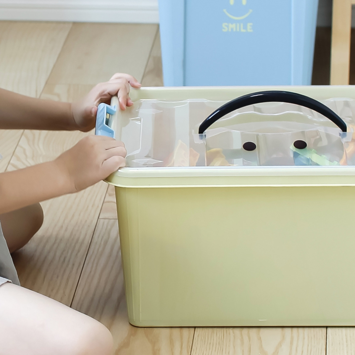おもちゃ箱 中身が見やすいスマイルボックス Mサイズ 幅40×奥行28×高さ