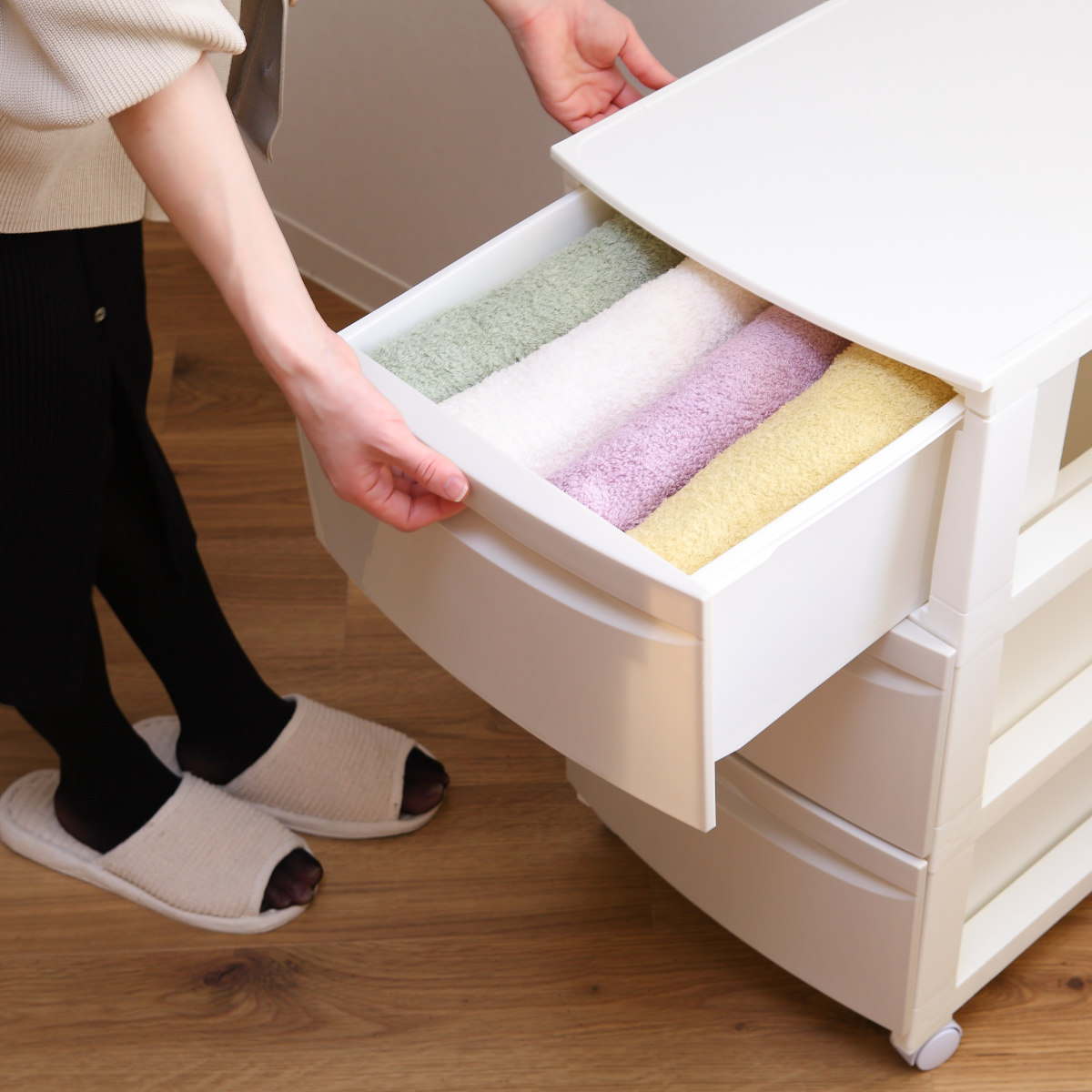 平和工業 チェスト 3段 幅36×奥行42×高さ67.5cm キャスター付き