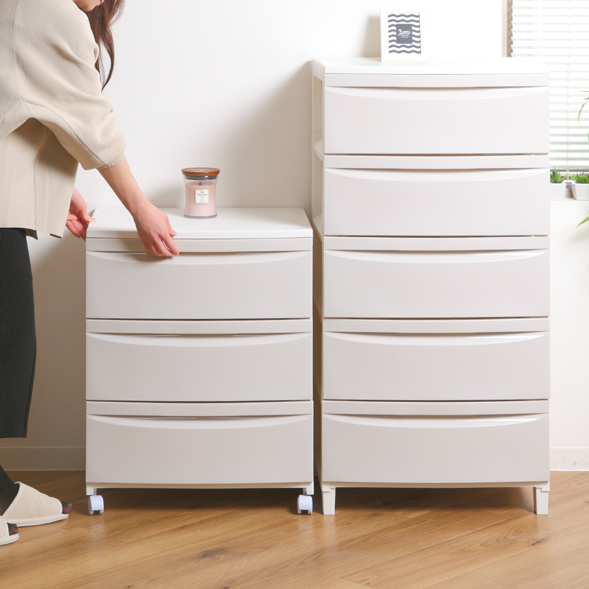 平和工業 チェスト 3段 幅54×奥行42×高さ68.4cm キャスター付き