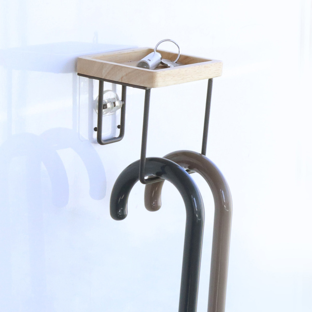 東洋ケース（TOYOCASE） 傘掛け グルヴィ 傘ハンガー＆トレー 木製