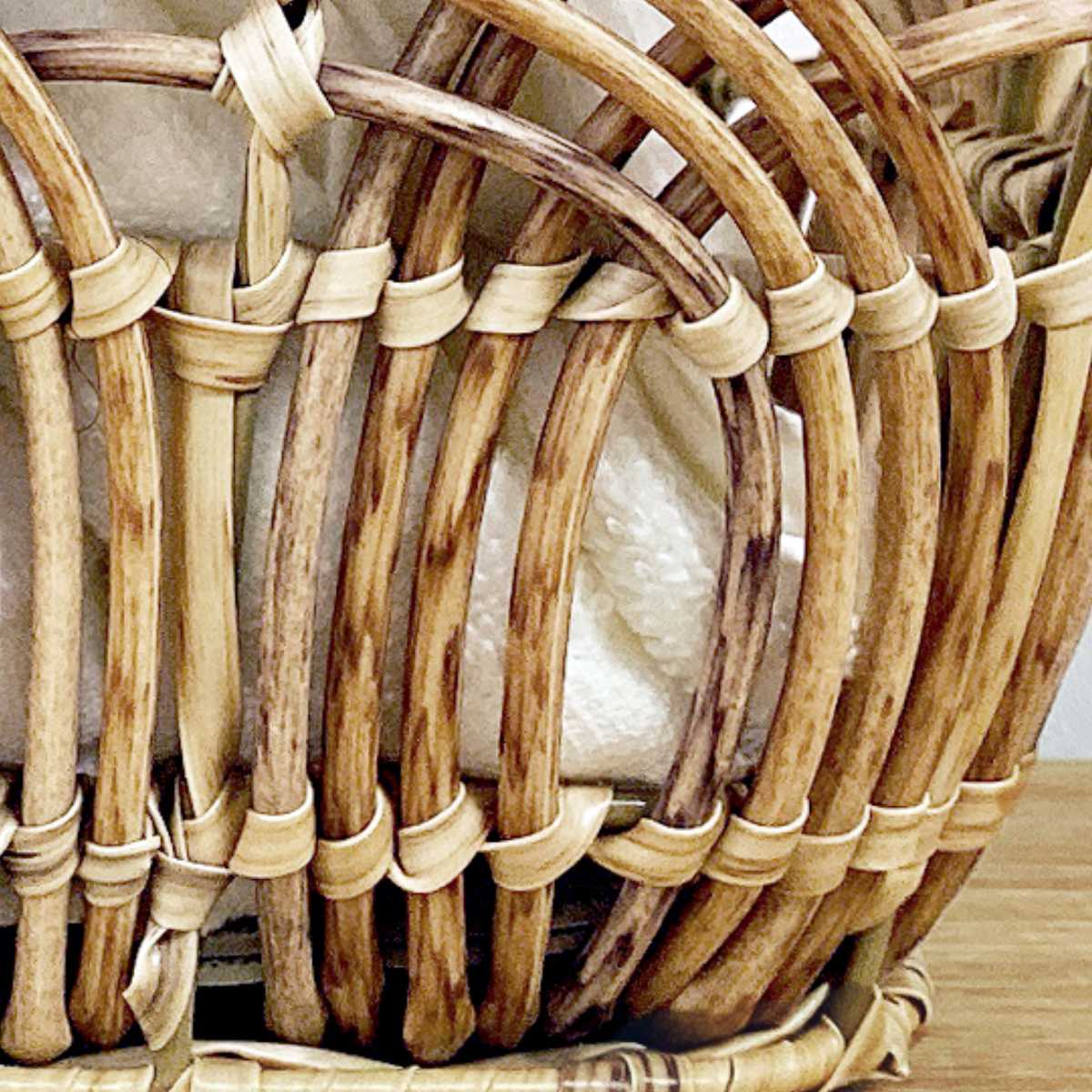 ナチュラルベージュの長方形バスケット 竹材長方形バスケット | 無印良品