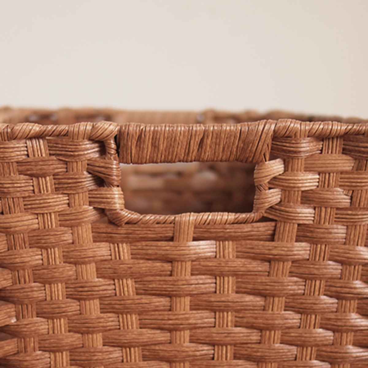 バスケット フェイクメイズラタンPP 3個セット 蓋付角型抜き手