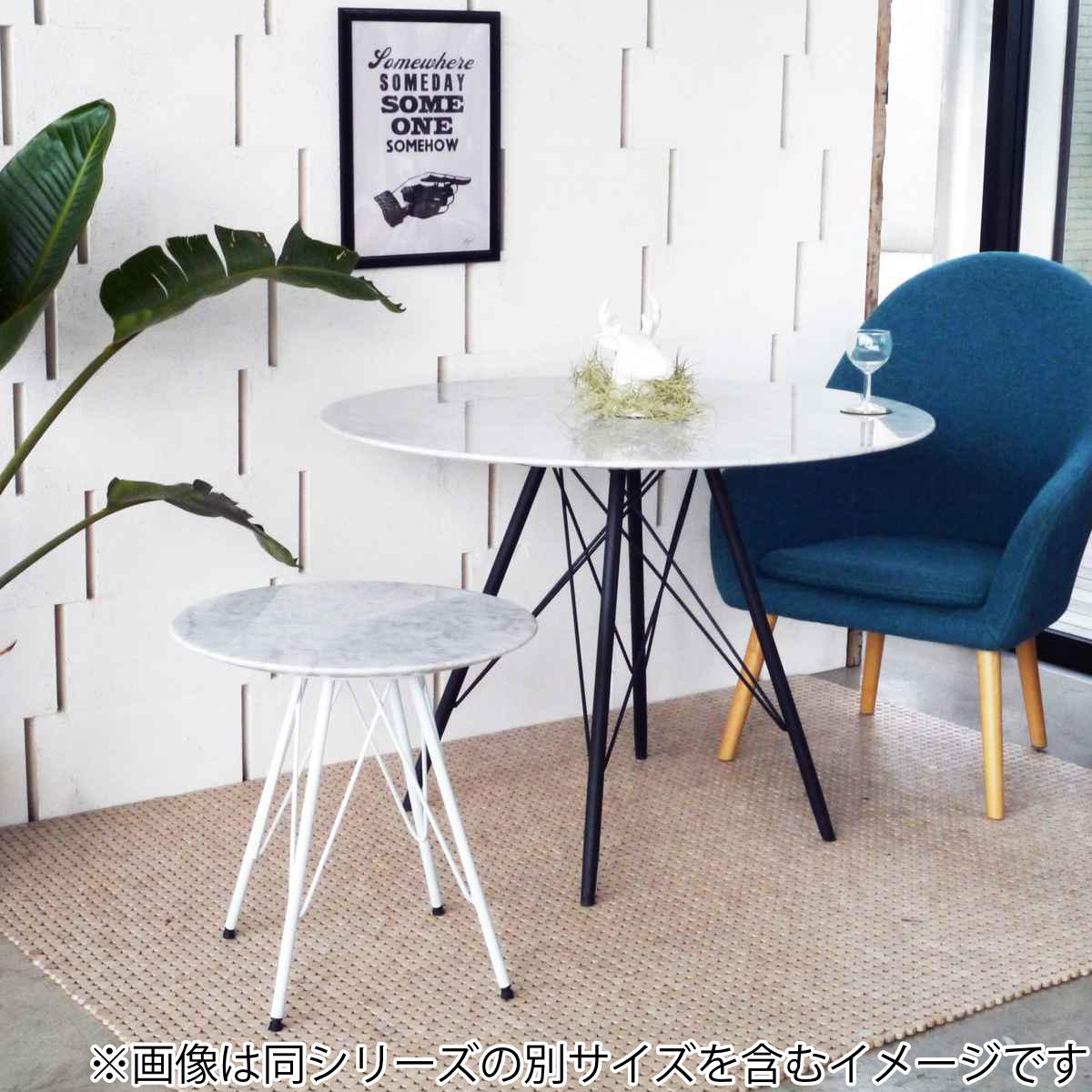 GART（ガルト） カフェテーブル 一人暮らし 丸 天然大理石 モダン 高さ