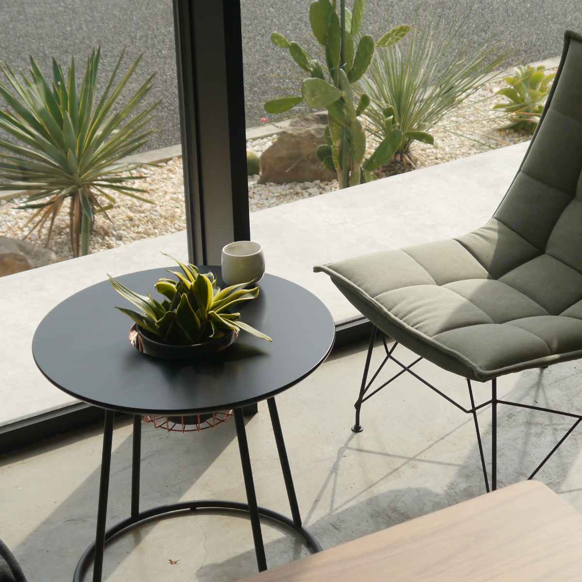 GART（ガルト） プランターテーブル 円型 鉢置きバスケット付 直径55cm