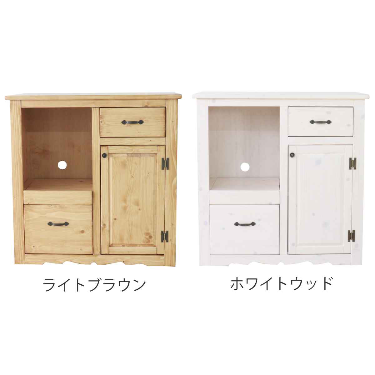 レンジボード カントリー調 パイン材 幅90cm （ レンジ台 レンジラック