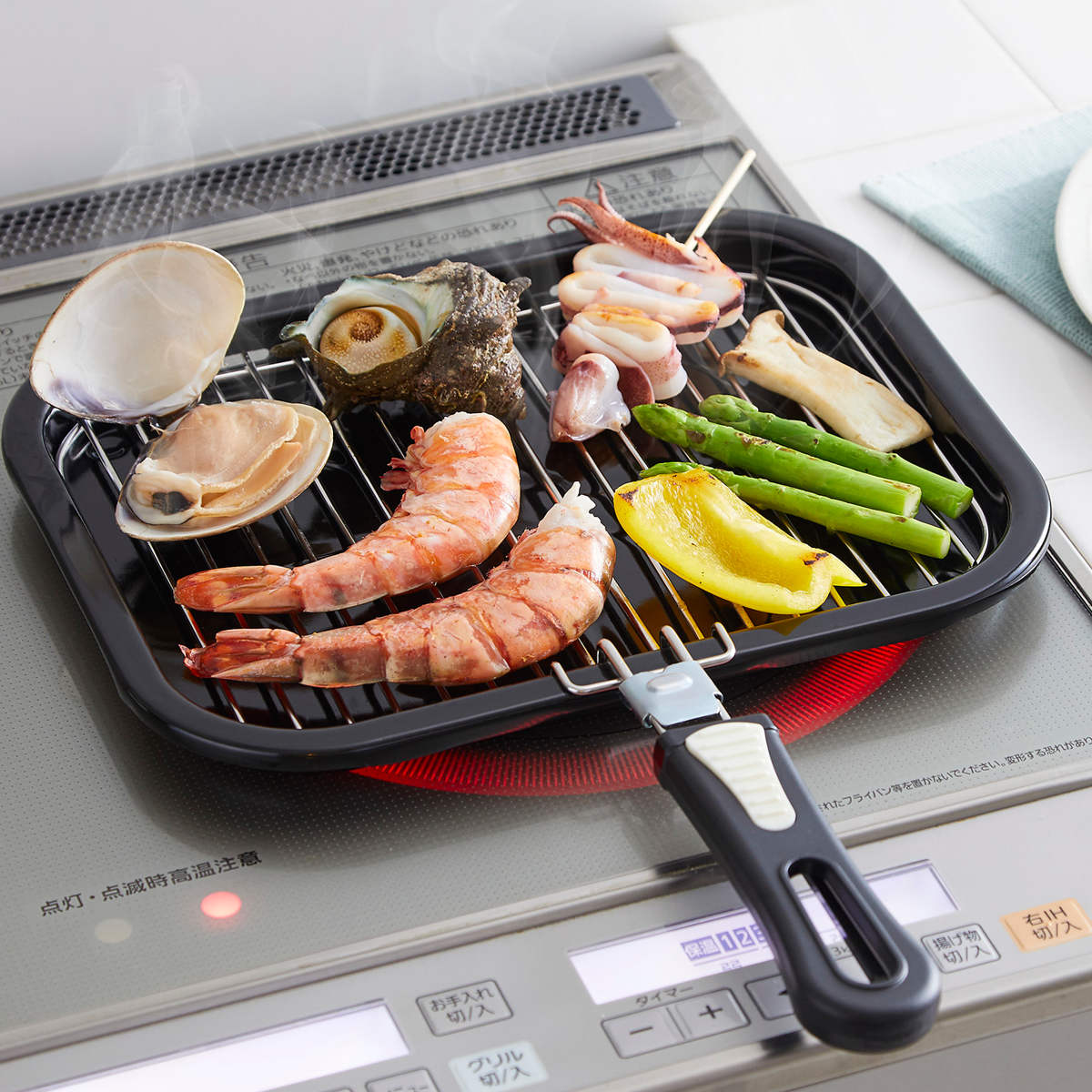 竹原製缶 マルチロースター NEO IH対応 ステンレスアミ （ ガス火対応