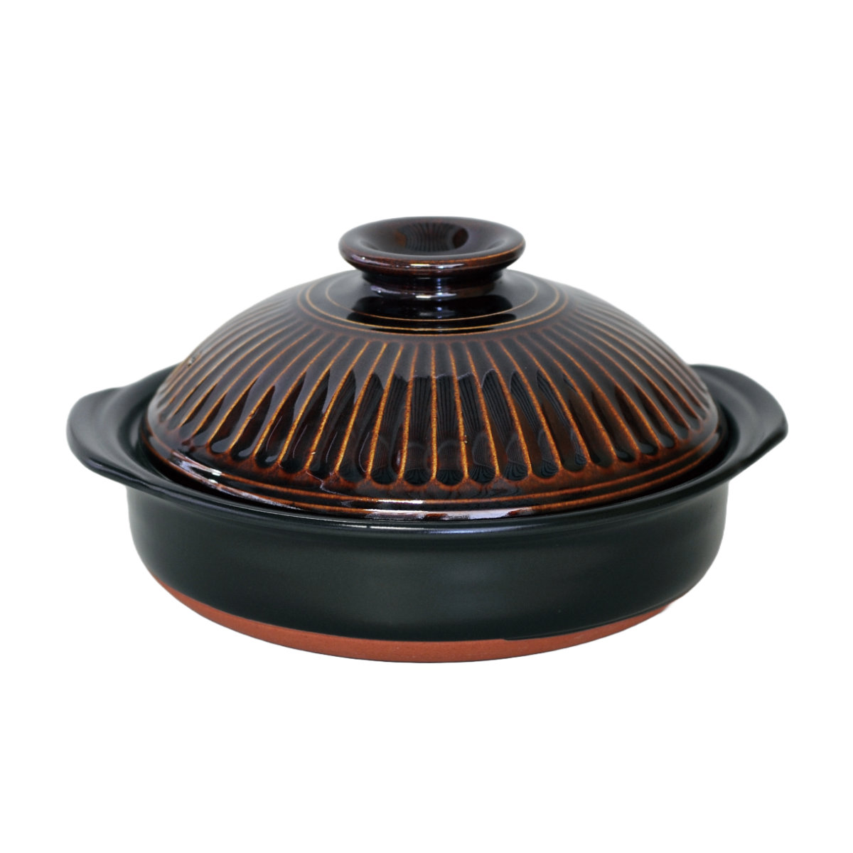 マルヨシ陶器 土鍋 8号 直火専用 菊花 萬古焼 日本製 （ ガス火対応