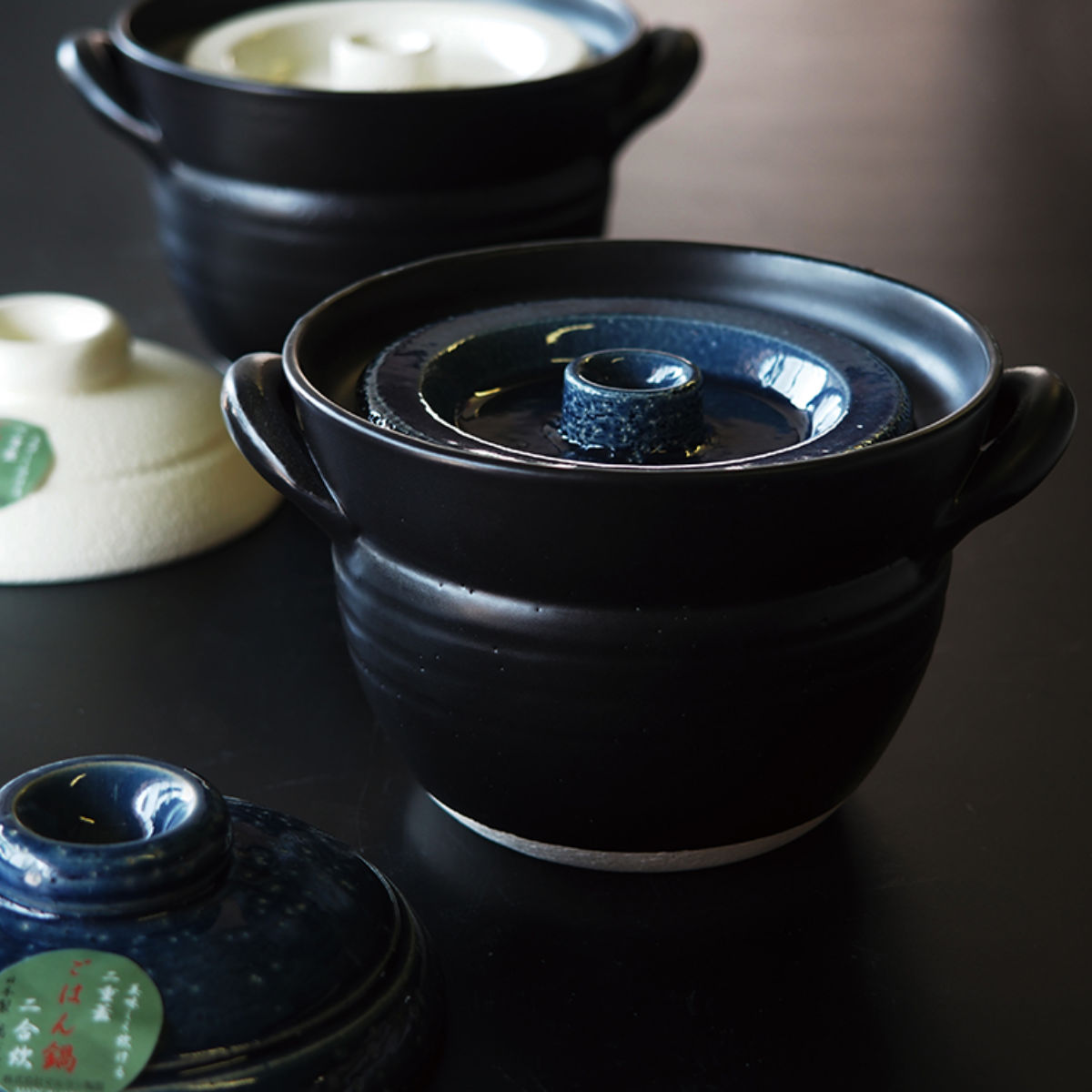 マルヨシ陶器 炊飯土鍋 2合炊 直火専用 ふっくらごはん鍋 二重蓋 萬古