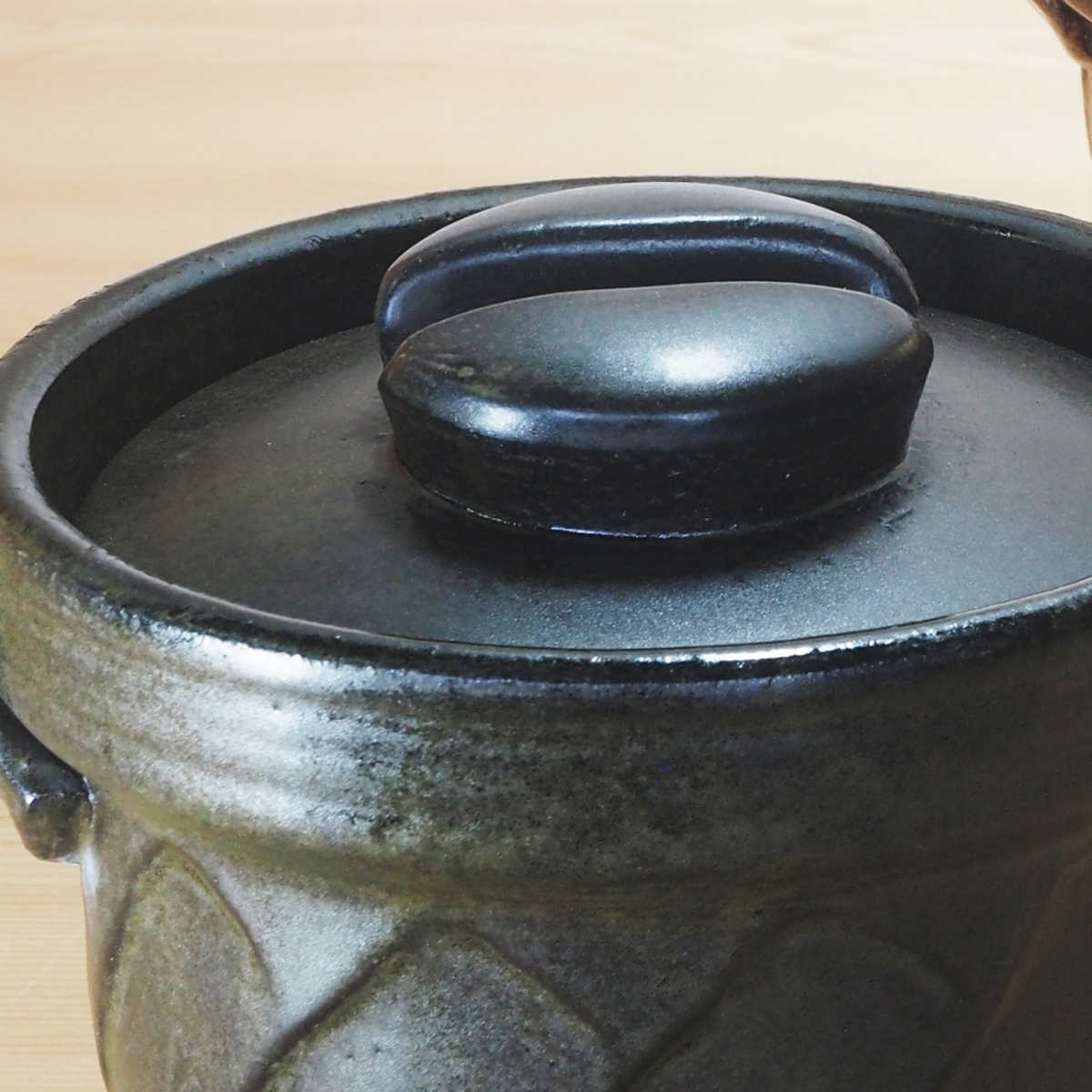 マルヨシ陶器 炊飯土鍋 1合炊 直火専用 ねじりごはん鍋 萬古焼 日本製