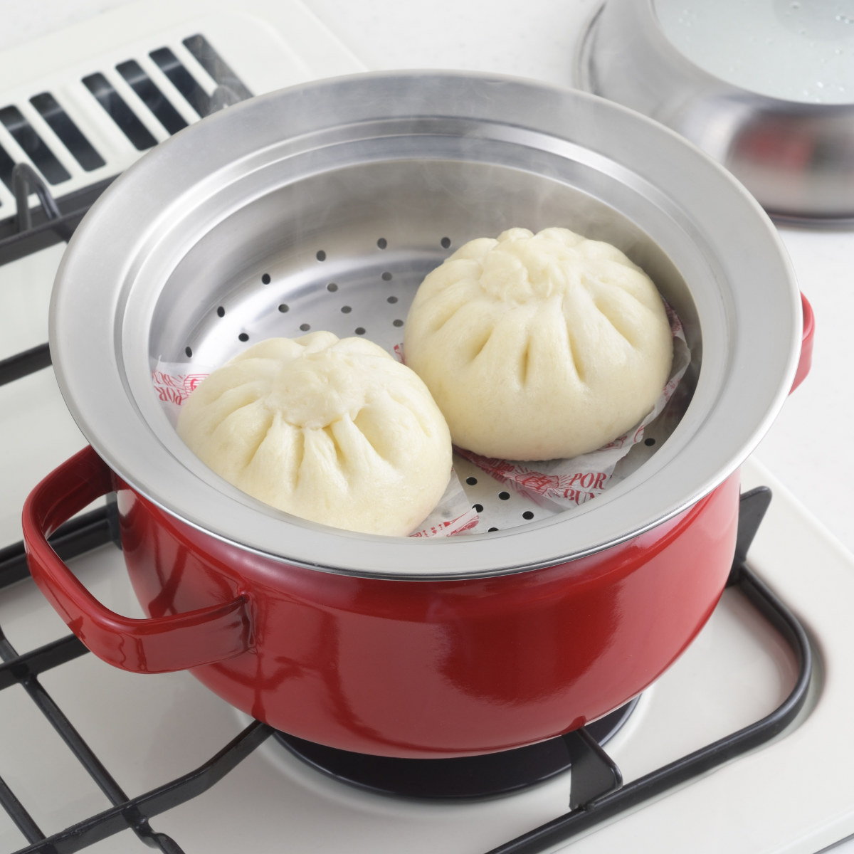 ヨシカワ お鍋用蒸し器 18〜20cm用 ガラス蓋付き 日本製 （ 蒸し器