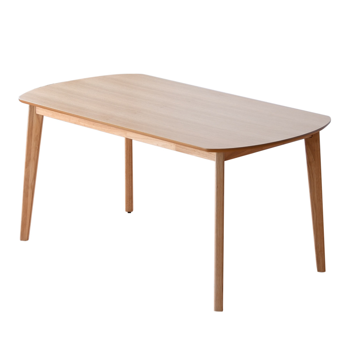 木製楕円形テーブル 約150cm x 80cm ダイニングテーブル 4人掛け 木目 幅150cm （ 奥行80cm