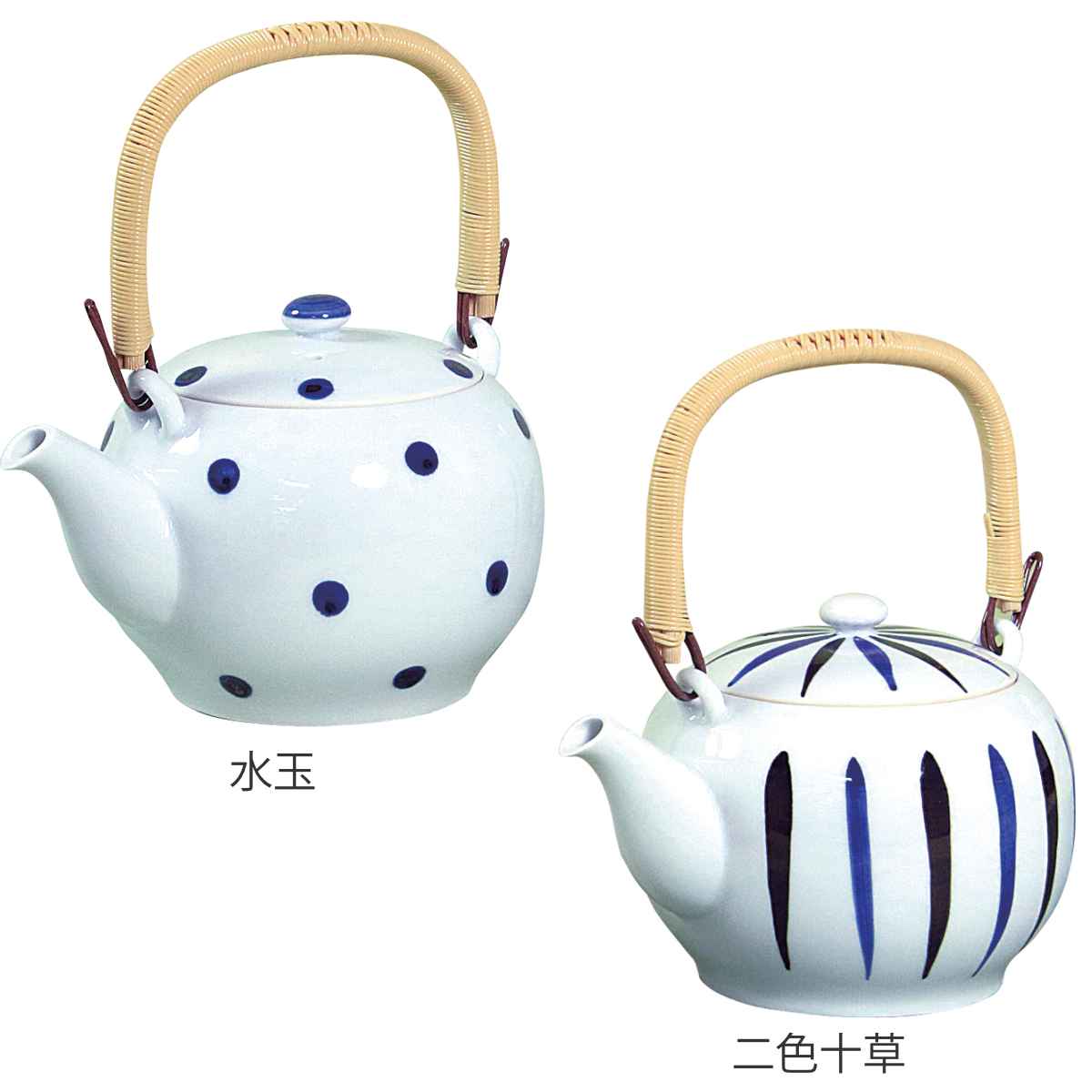 藍花 急須 800ml 古典染付 水玉 磁器 波佐見焼 （ きゅうす