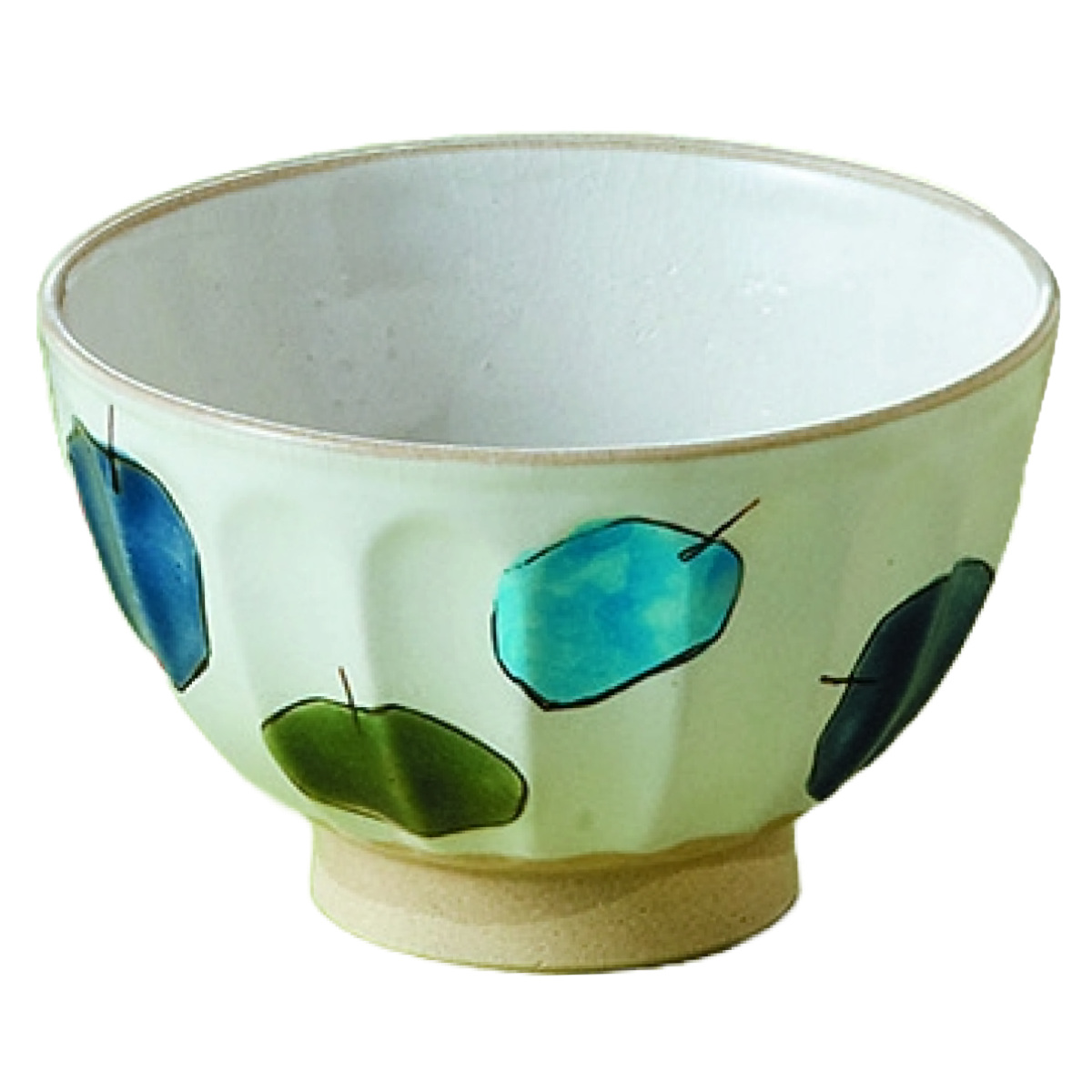 藍花 飯碗 11.5cm りんご 陶器 波佐見焼 （ 食洗機対応 電子レンジ対応