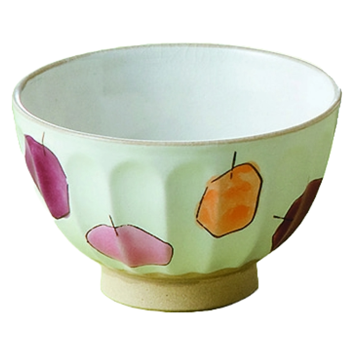 藍花 飯碗 11.5cm りんご 陶器 波佐見焼 （ 食洗機対応 電子レンジ対応