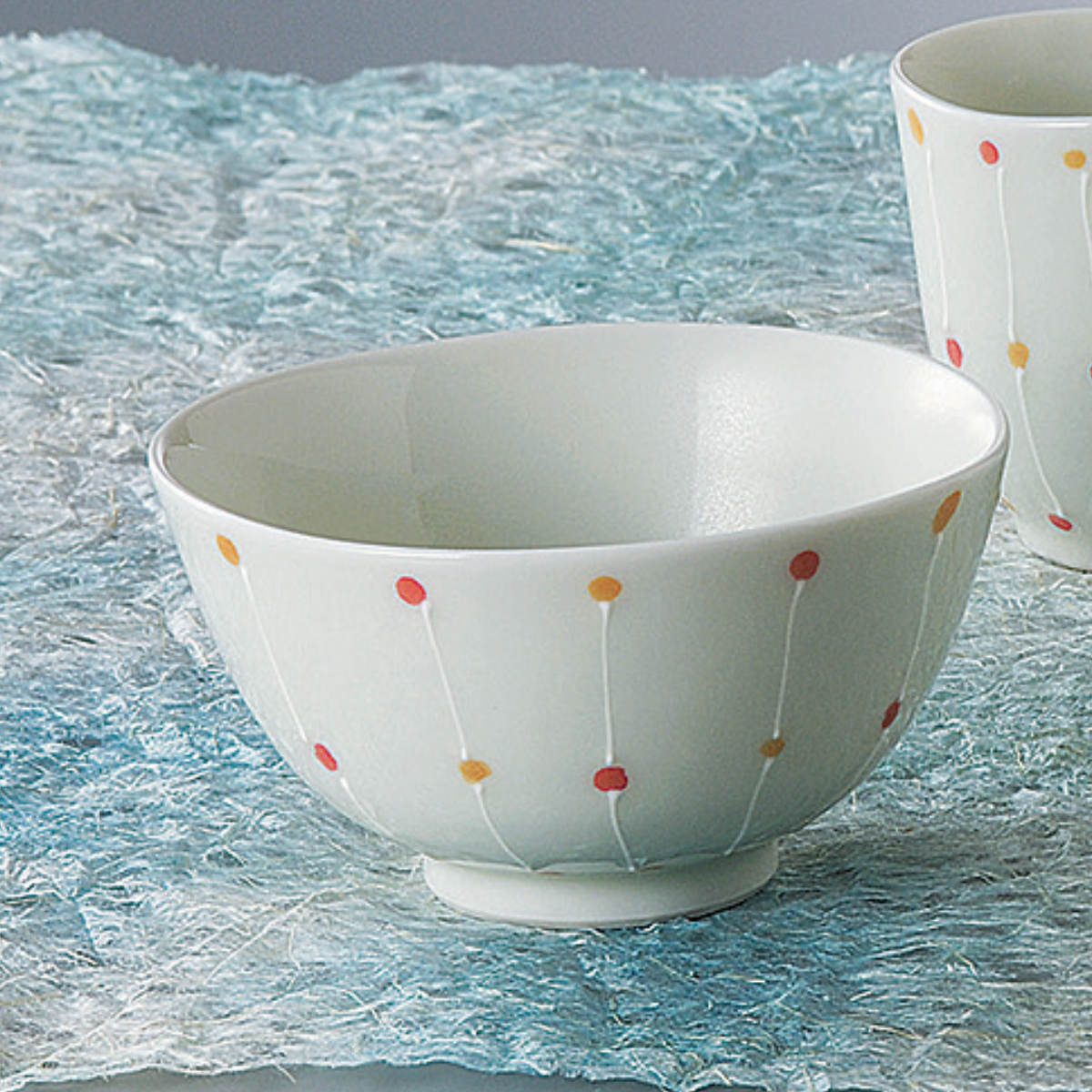 藍花 飯碗 水玉 磁器 波佐見焼 （ 食洗機対応 電子レンジ対応 茶碗 お