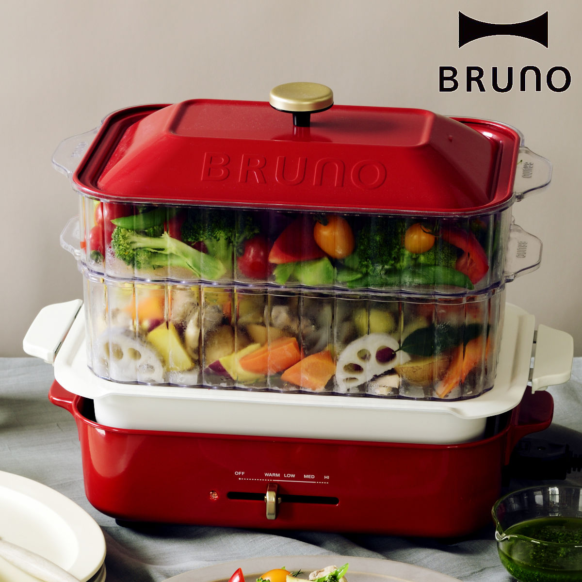 BRUNO（ブルーノ） 蒸し器 2段 コンパクトホットプレート用 スチーマー