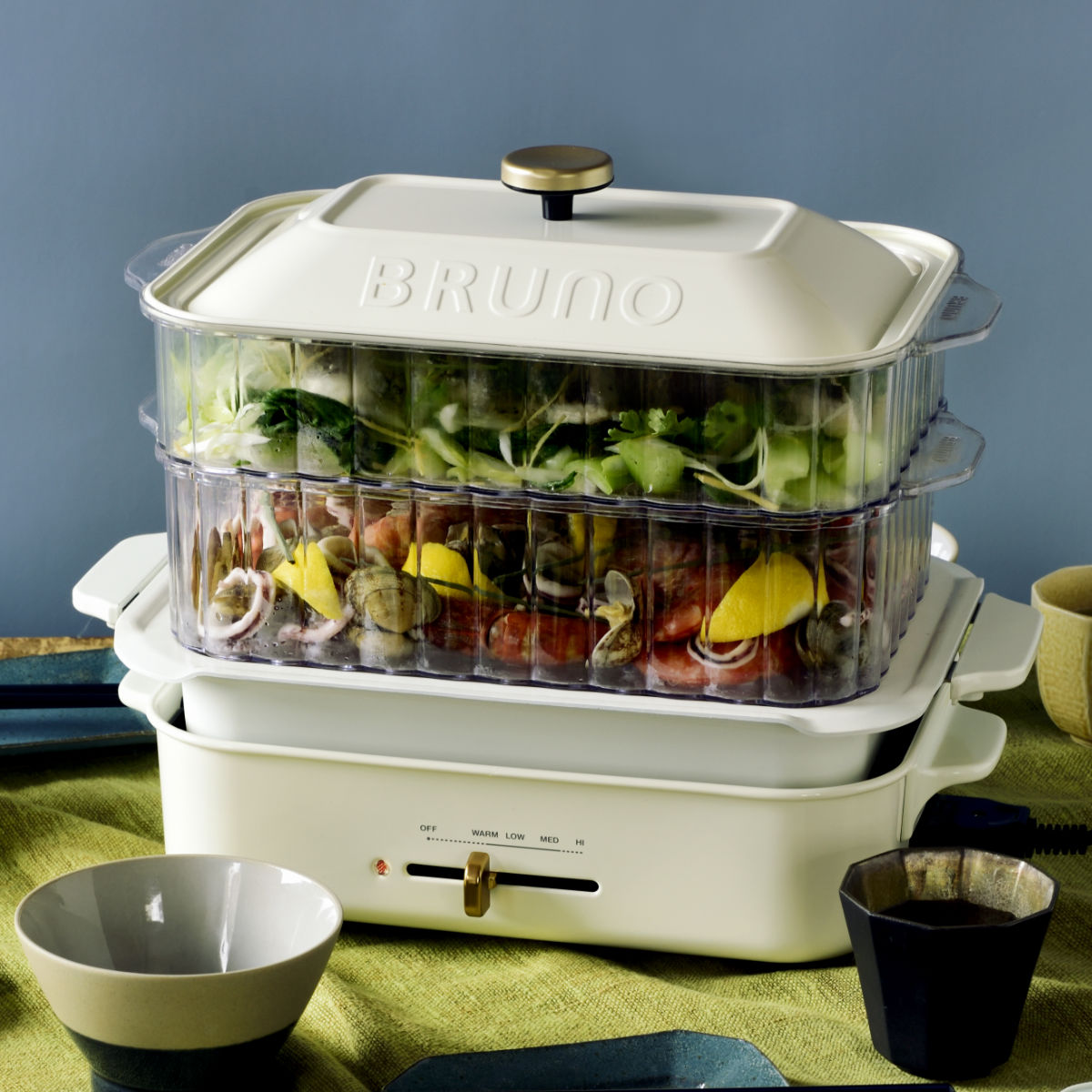 BRUNO（ブルーノ） 蒸し器 2段 コンパクトホットプレート用 スチーマー
