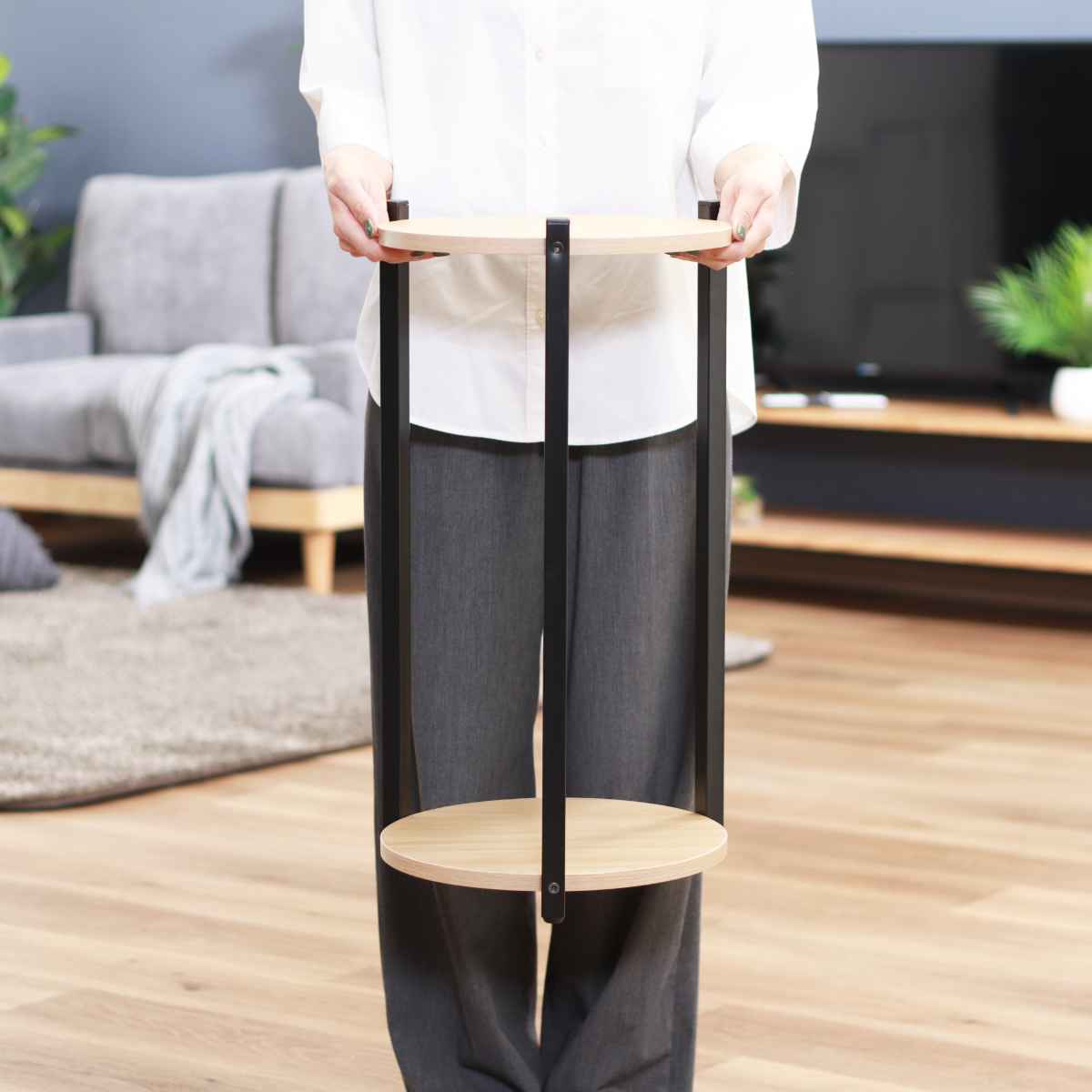 不二貿易（Fuji Boeki） ディスプレイラック 幅35cm 2段 円型 フラワー